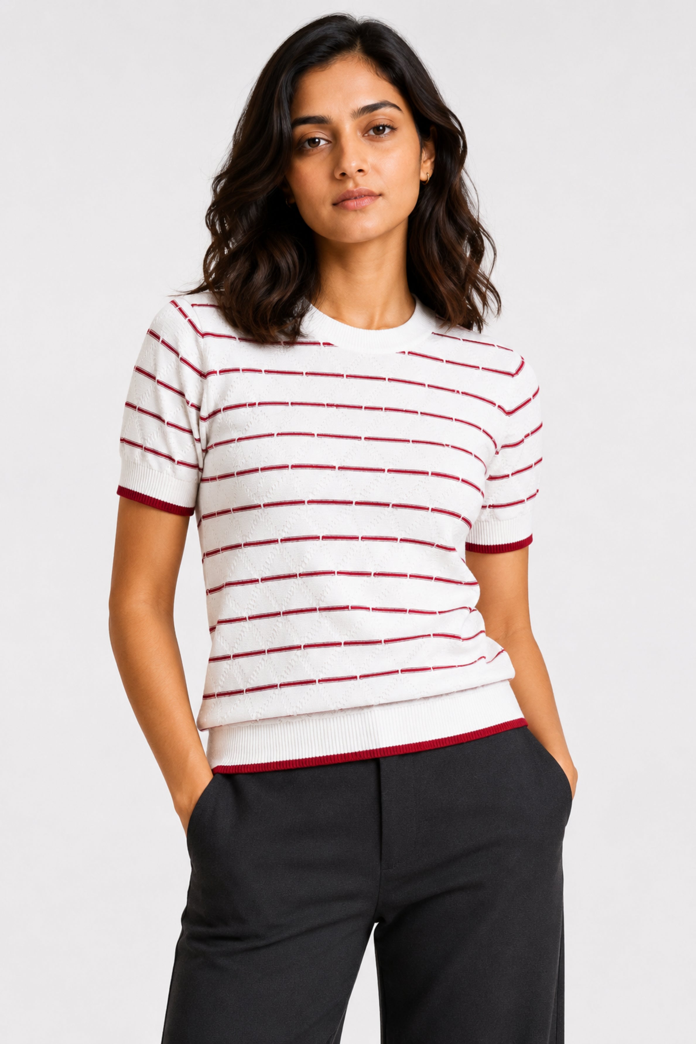 MODANO Crew Neck Short Sleeve Tees - White