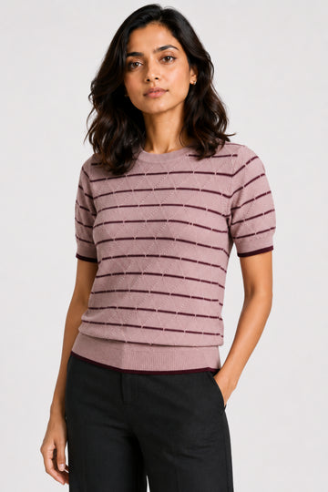 MODANO Crew Neck Short Sleeve Tees - Peach