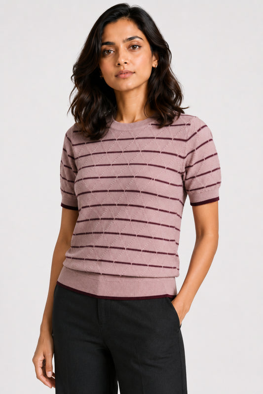MODANO Crew Neck Short Sleeve Tees - Peach