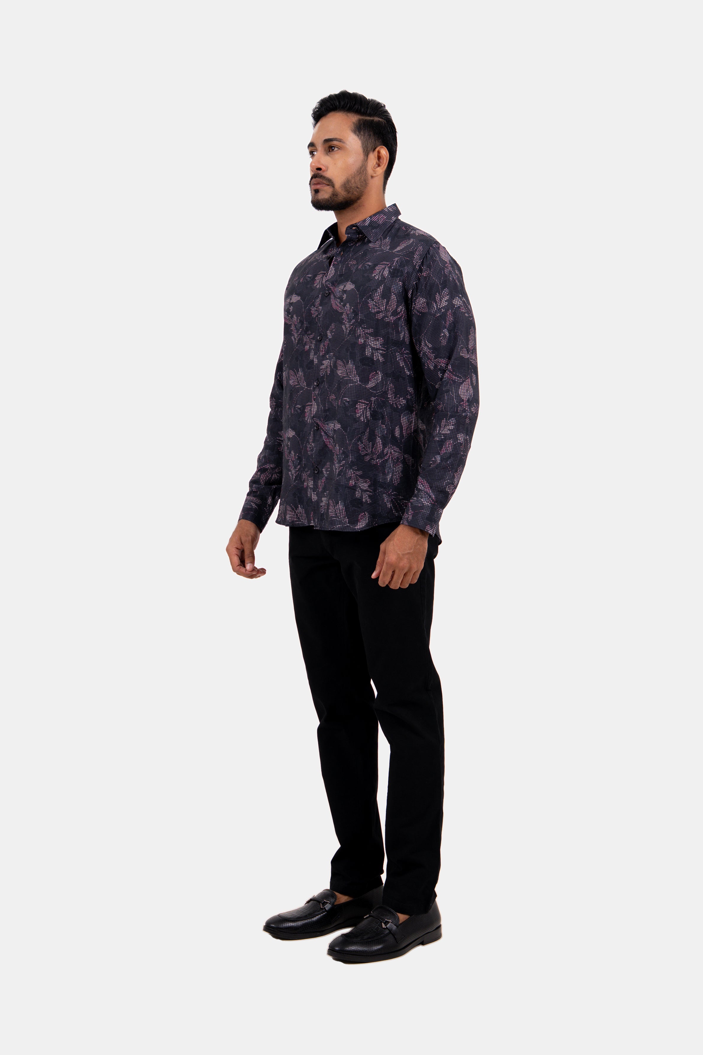 King Street Men's Casual Printed Shirt