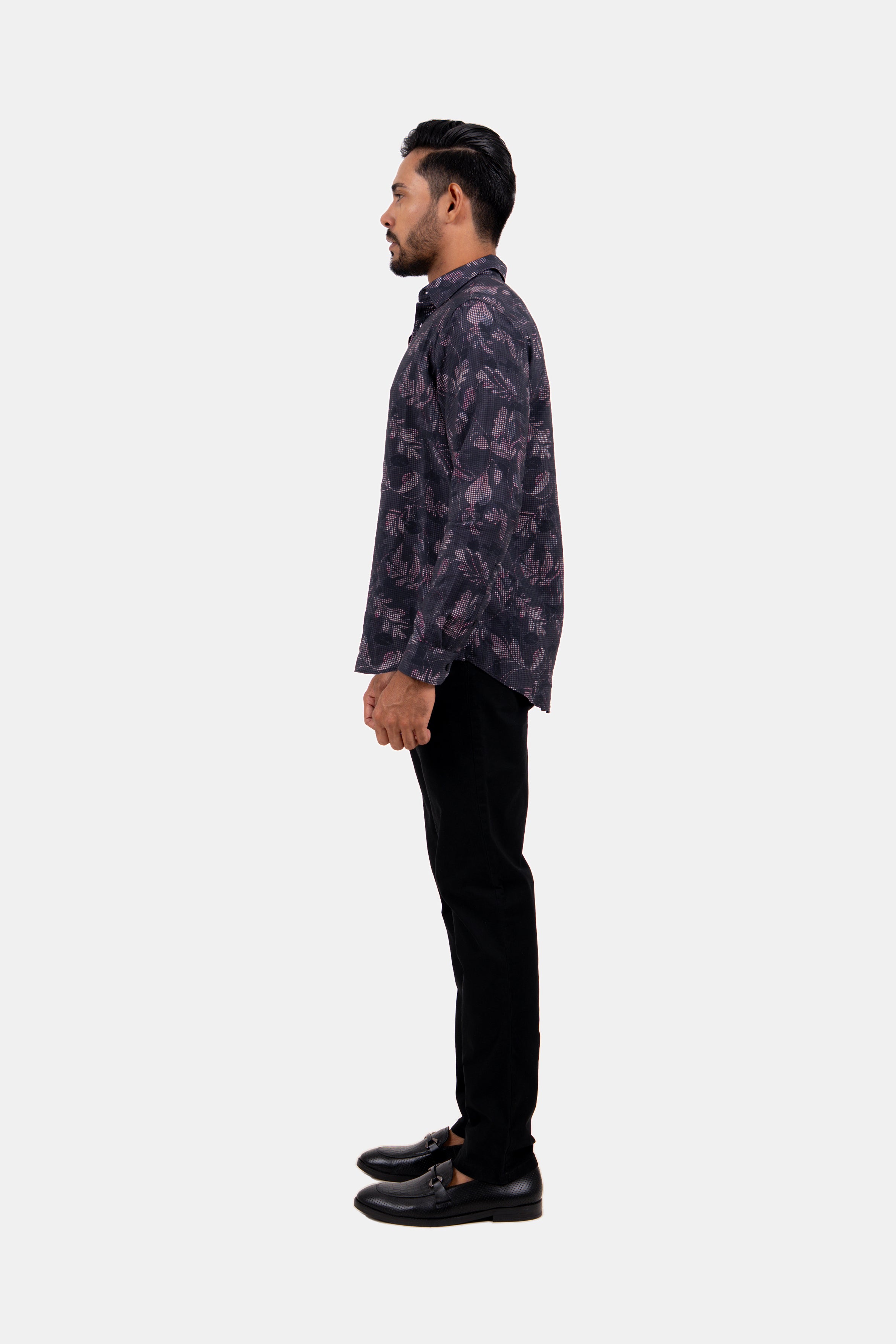 King Street Men's Casual Printed Shirt