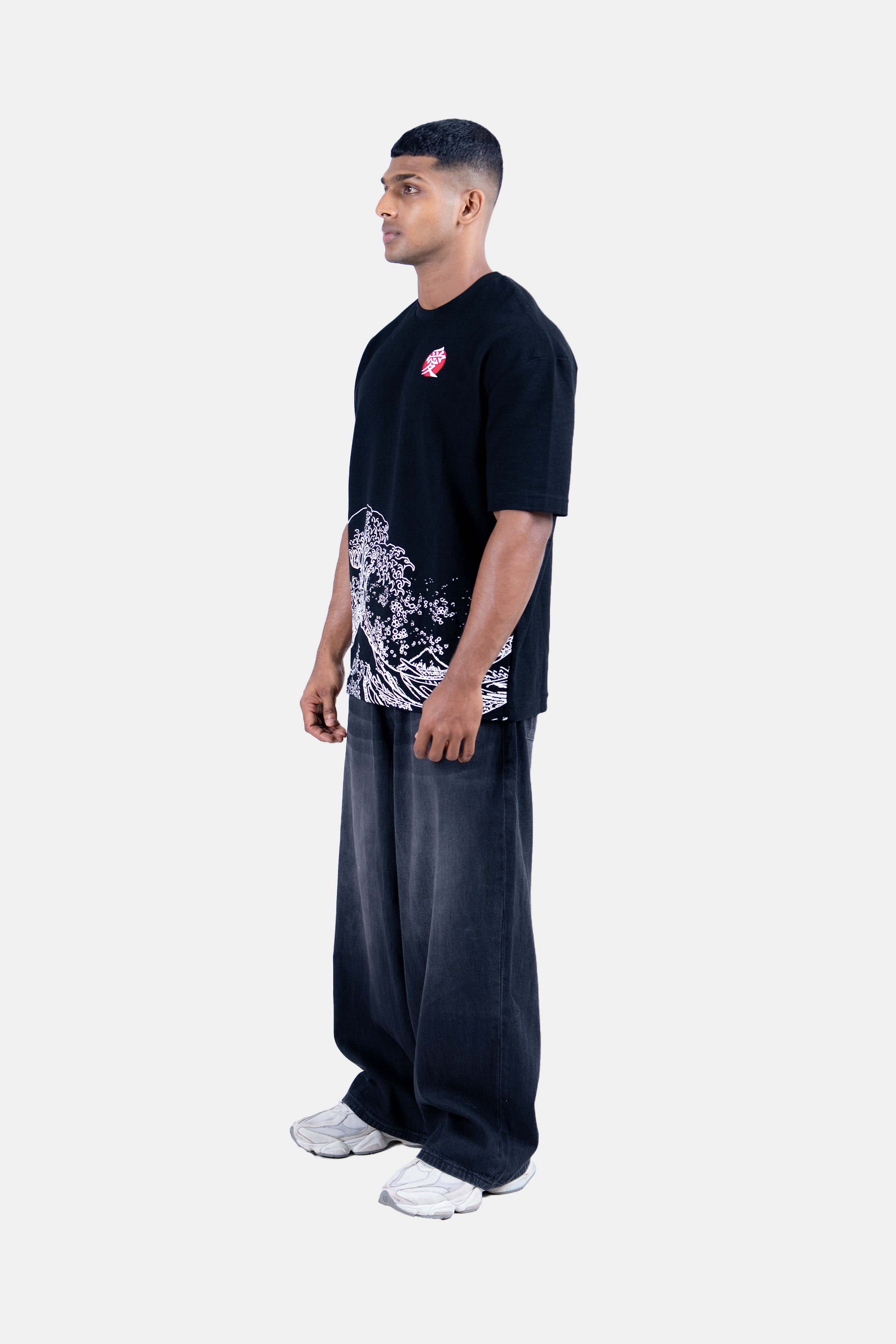 Hustle Men's Crew Neck T-Shirt - Black