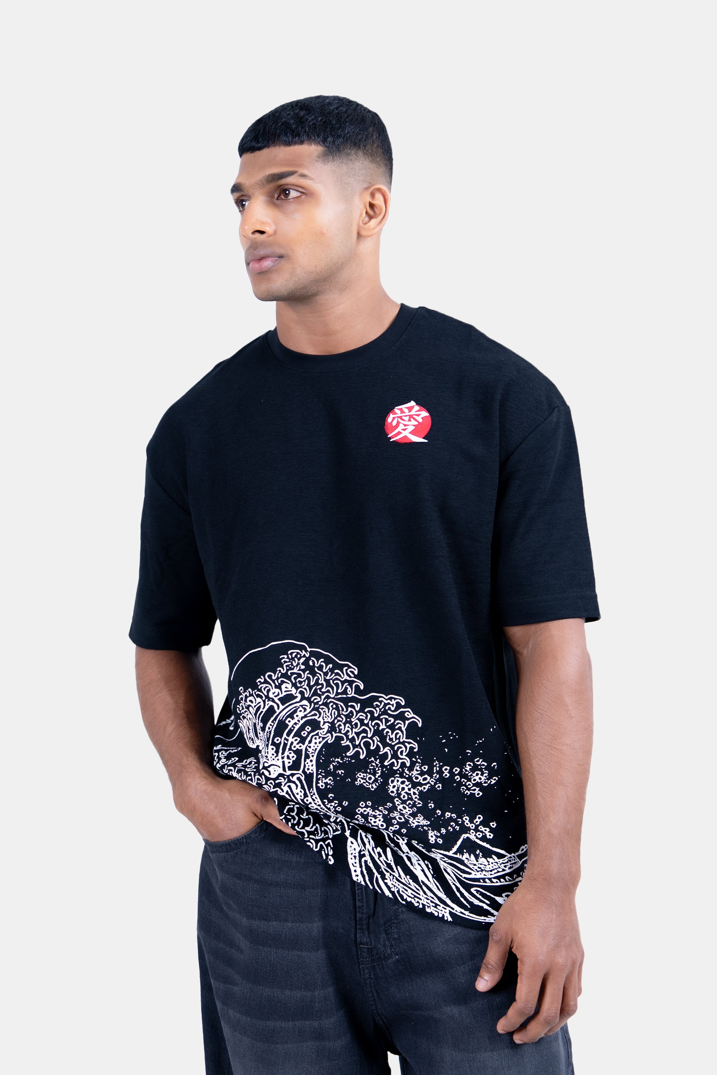 Hustle Men's Crew Neck T-Shirt - Black
