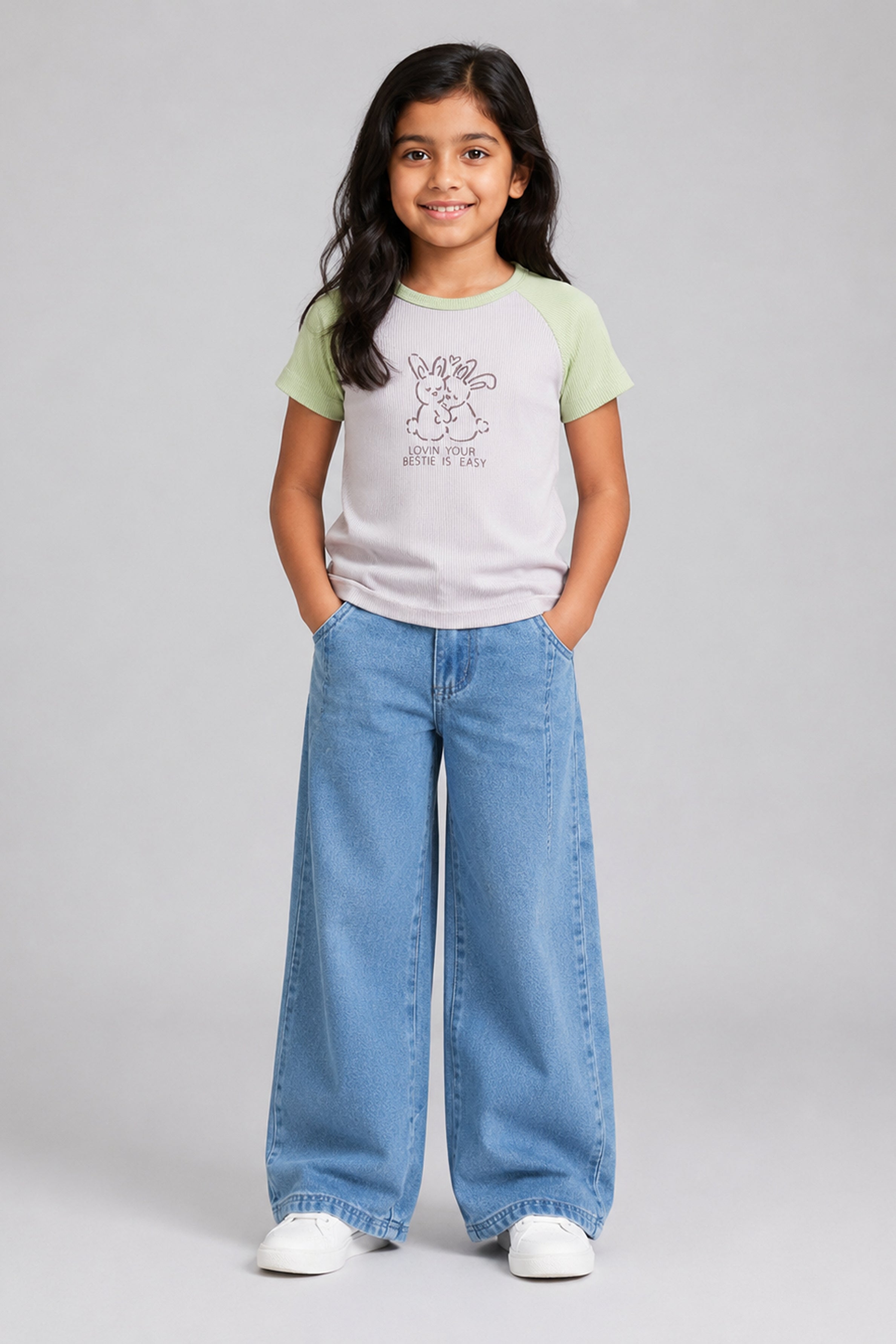 LITTLE MODANO Kids' Grey Top