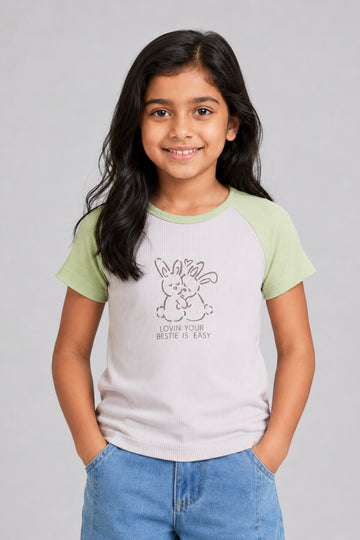LITTLE MODANO Kid's Girls Top - Gray