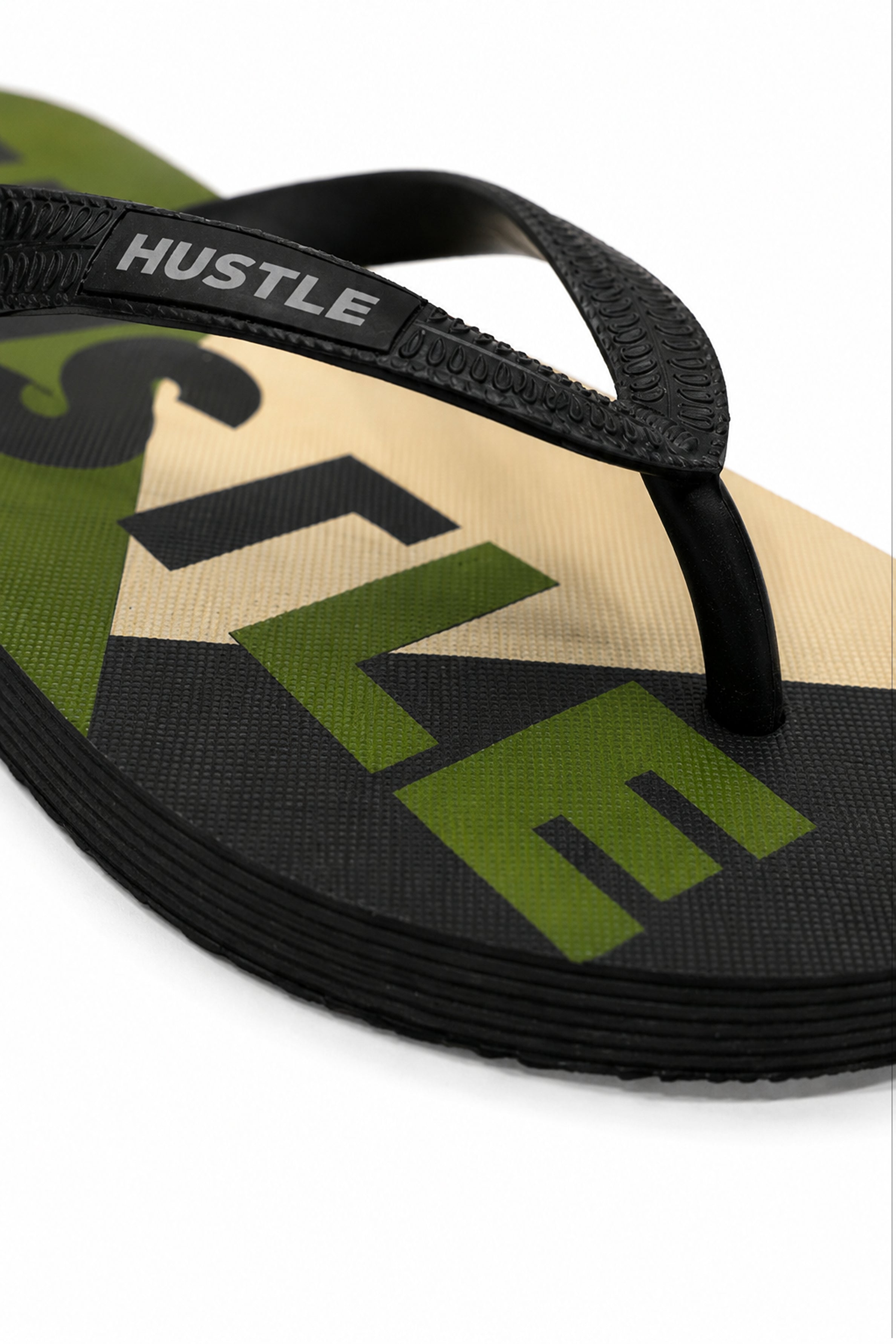 HUSTLE Men's Green Flip Flops