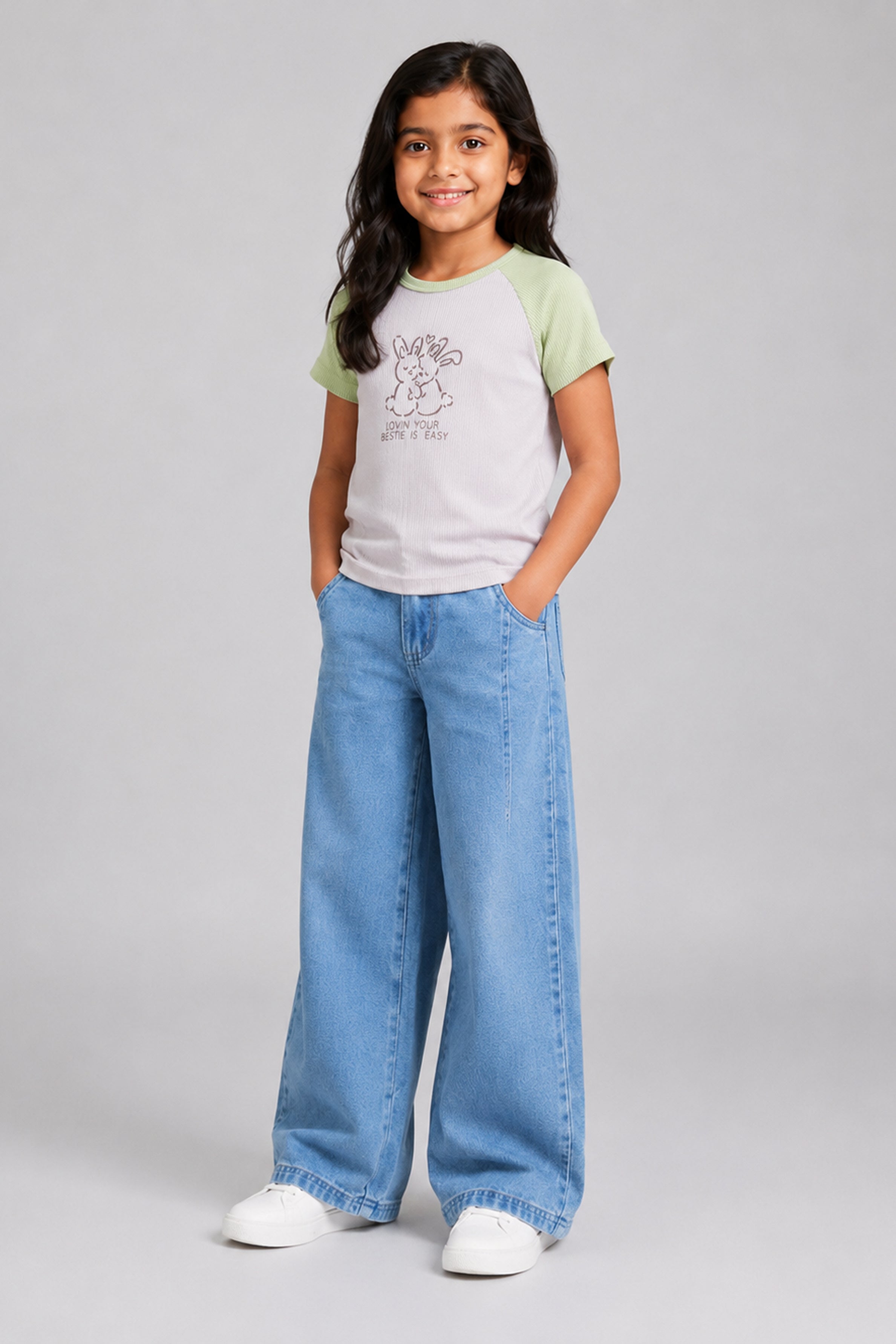 LITTLE MODANO Kids' Grey Top