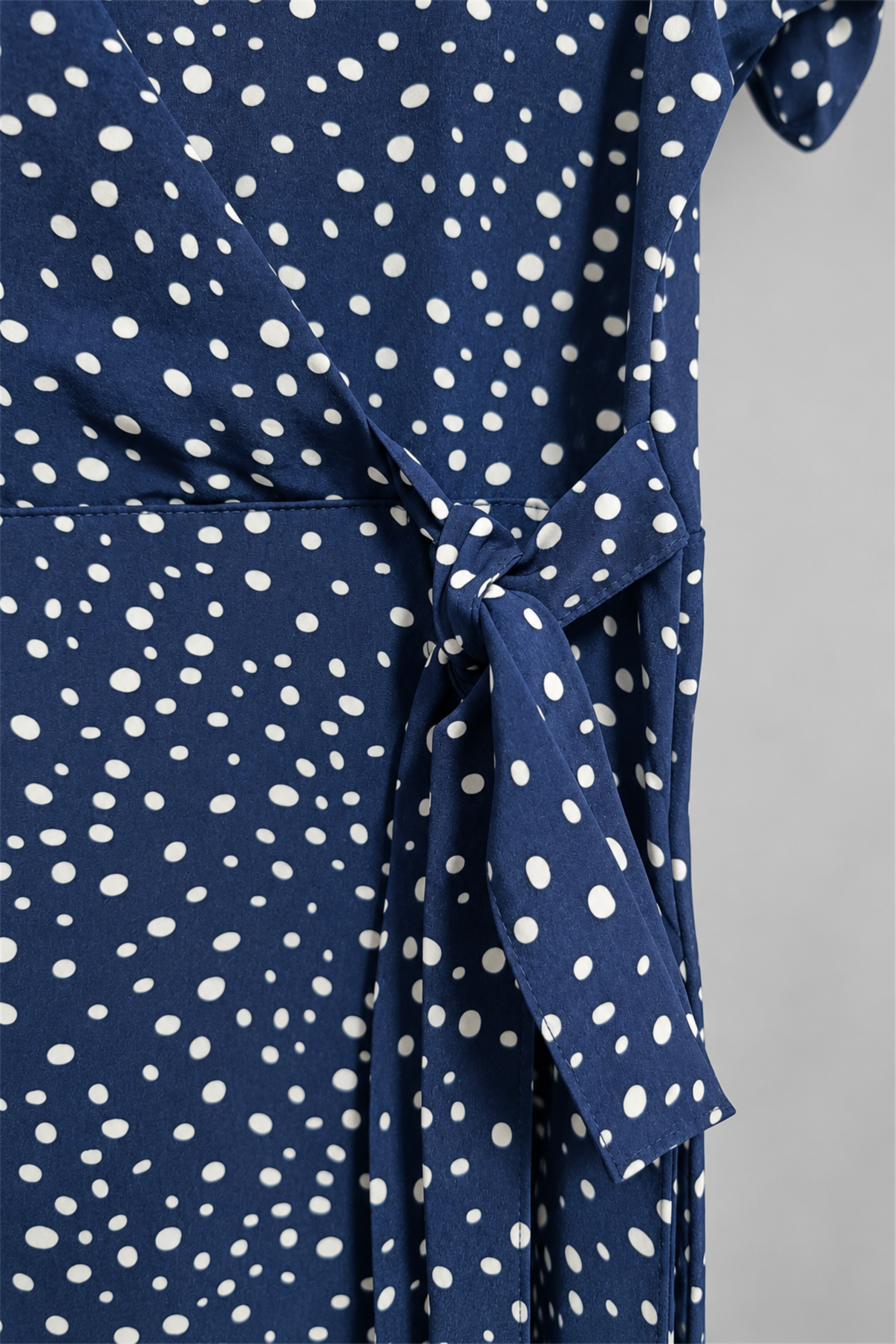 ENVOGUE Women's Formal Dots Printed Dress - Navy