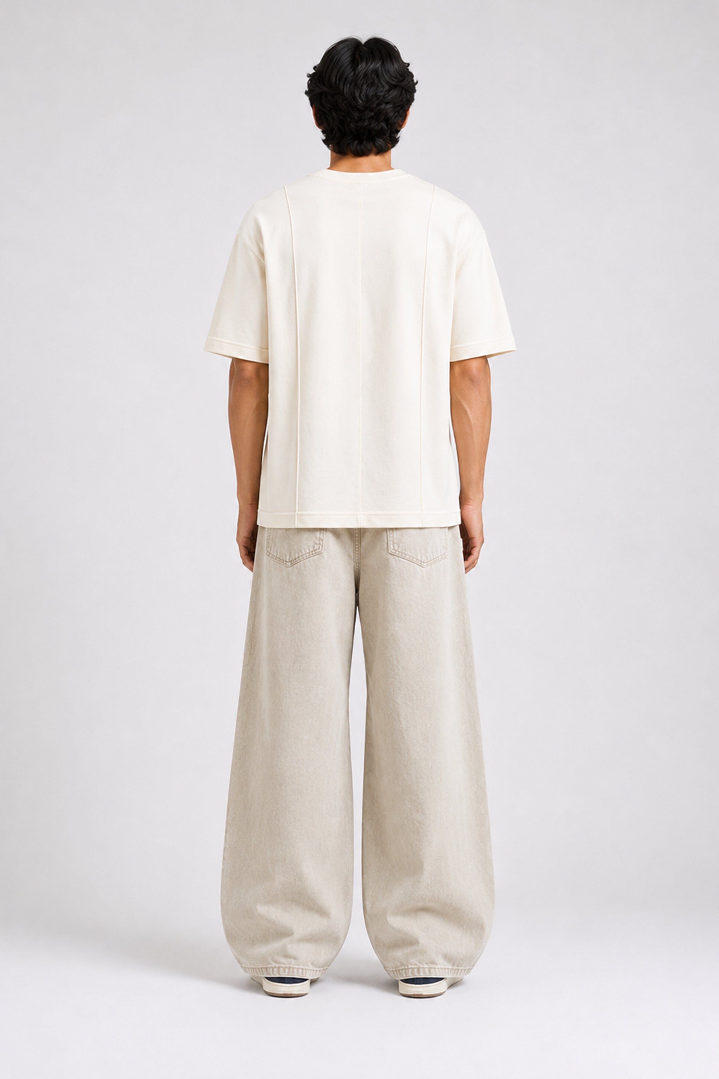 HUSTLE Essentials Men's Crew Neck Oversized Tees - White