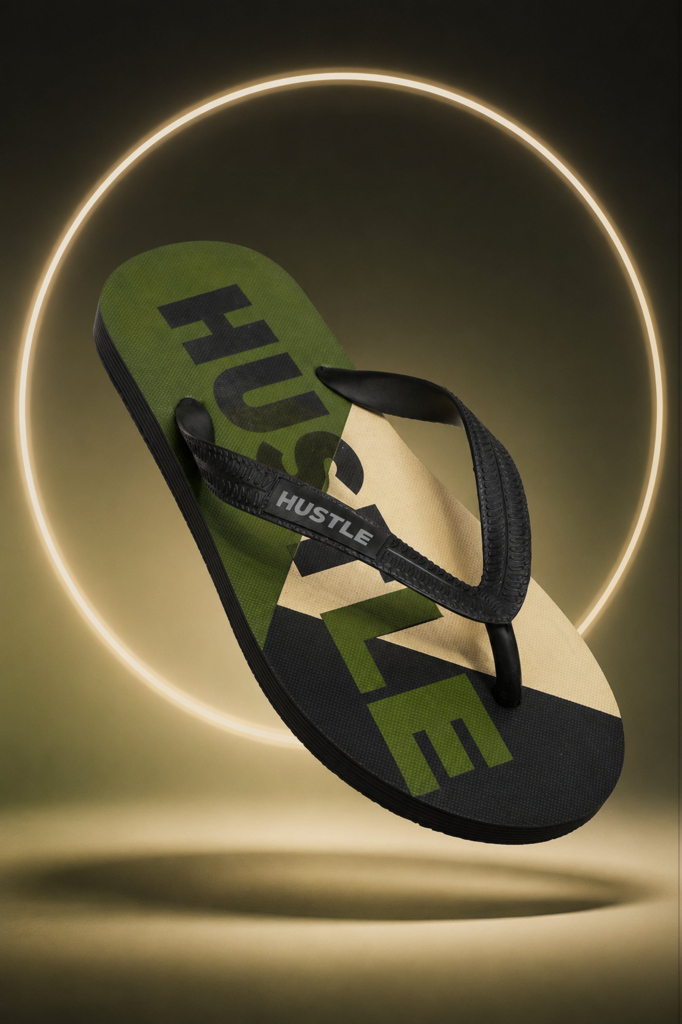 HUSTLE Men's  Flip Flops - Green