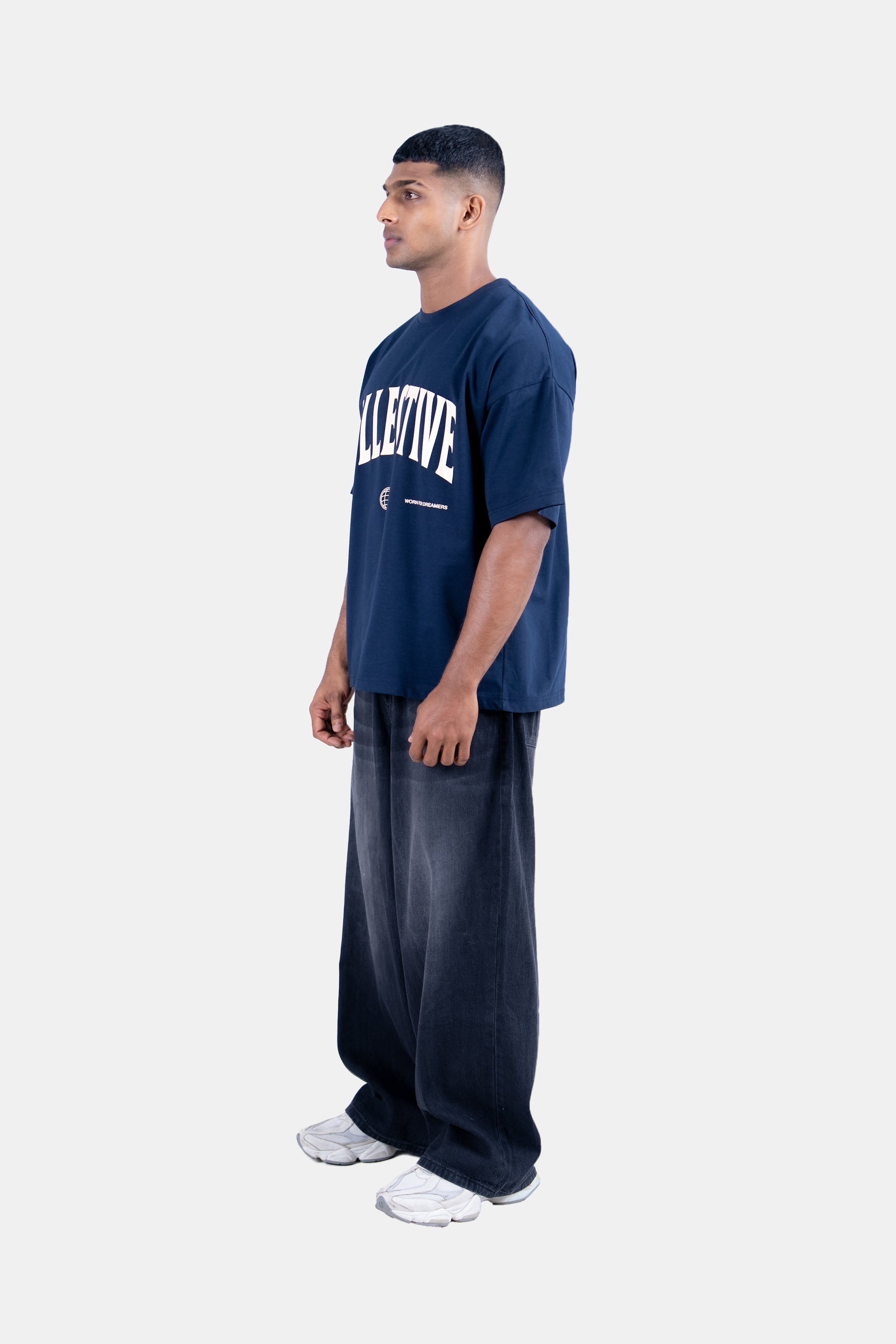 Hustle Men's Crew Neck T-Shirt - Navy