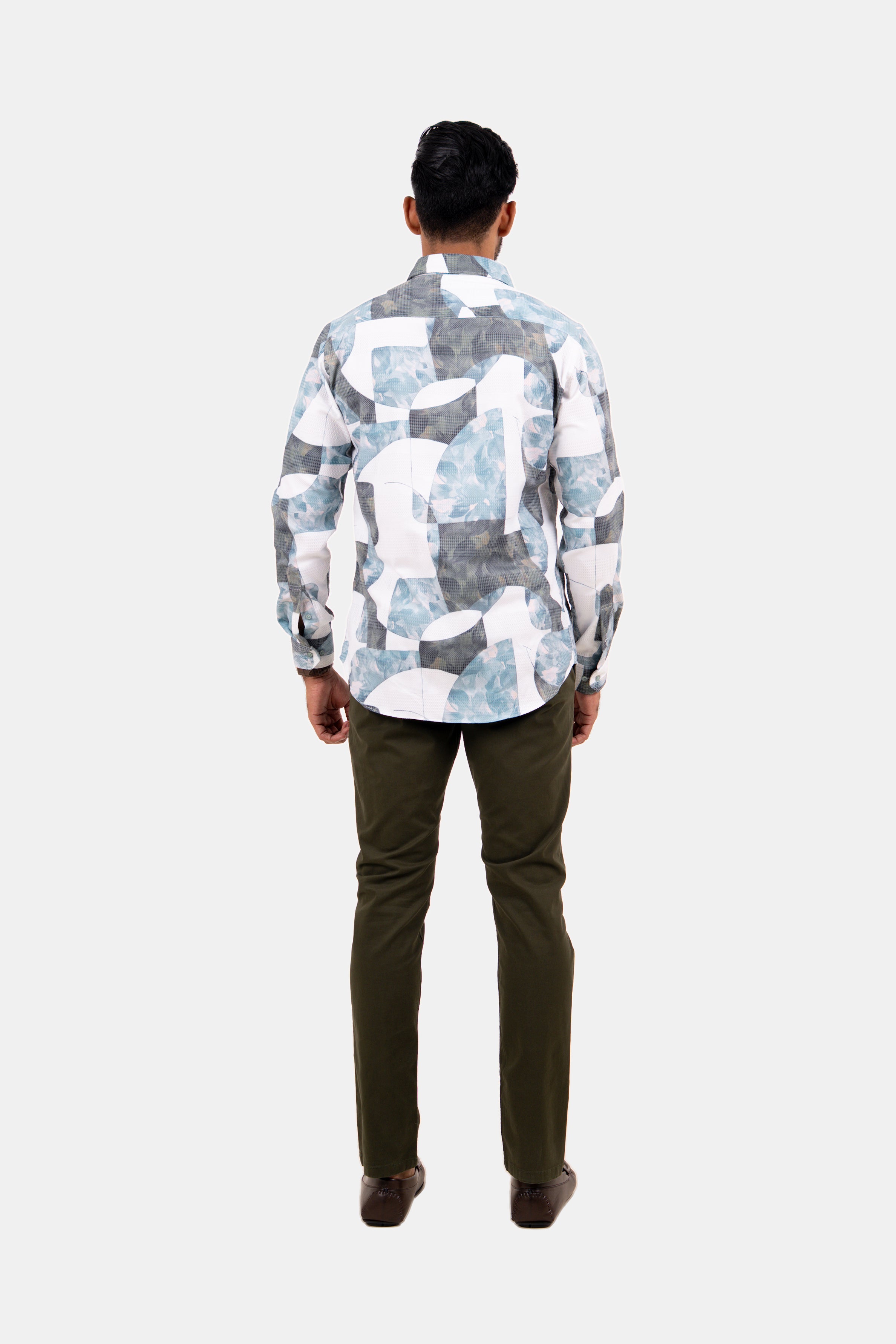 King Street Men's Casual Printed Shirt