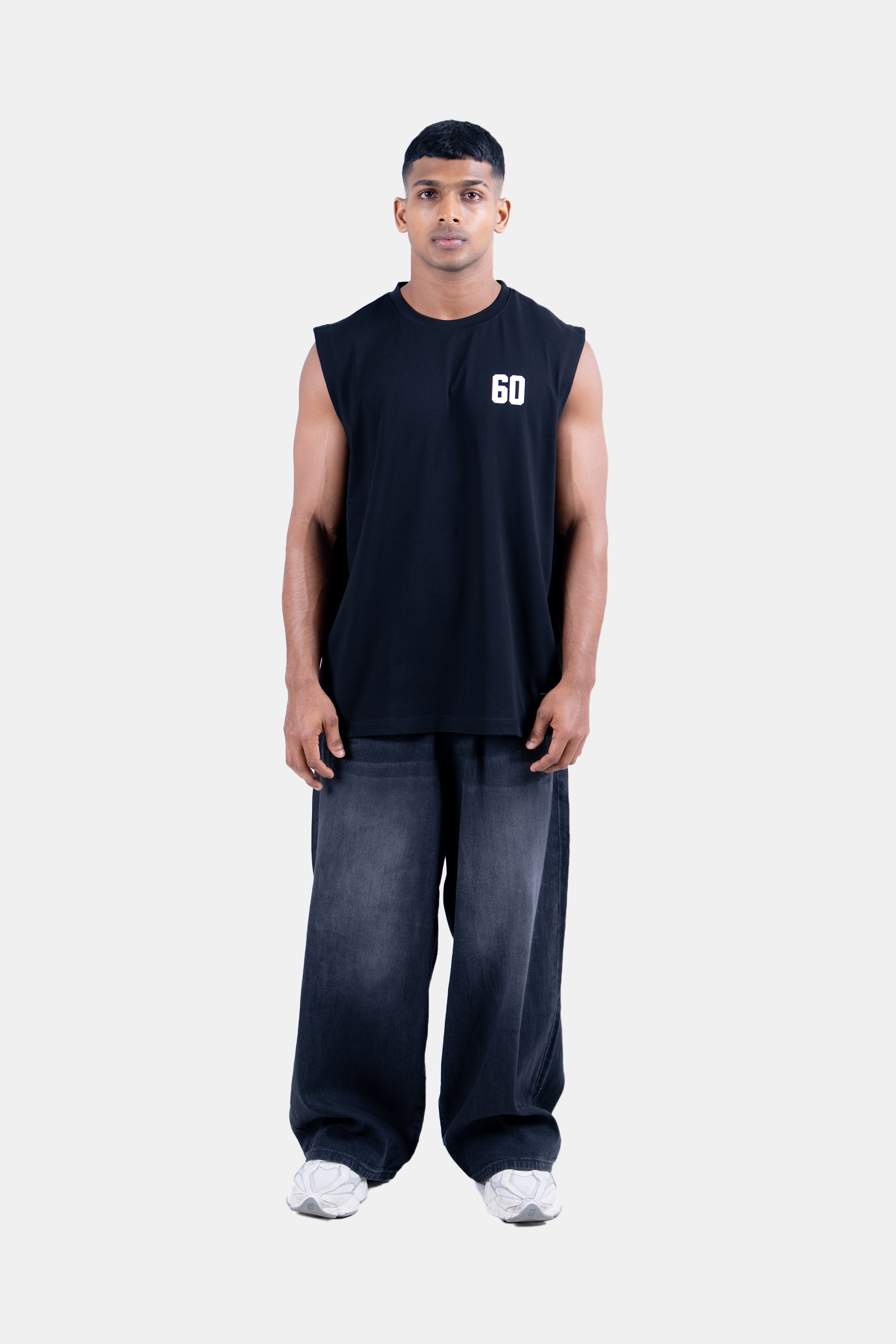 Hustle Men's Skinny Crew Neck T-Shirt - Black