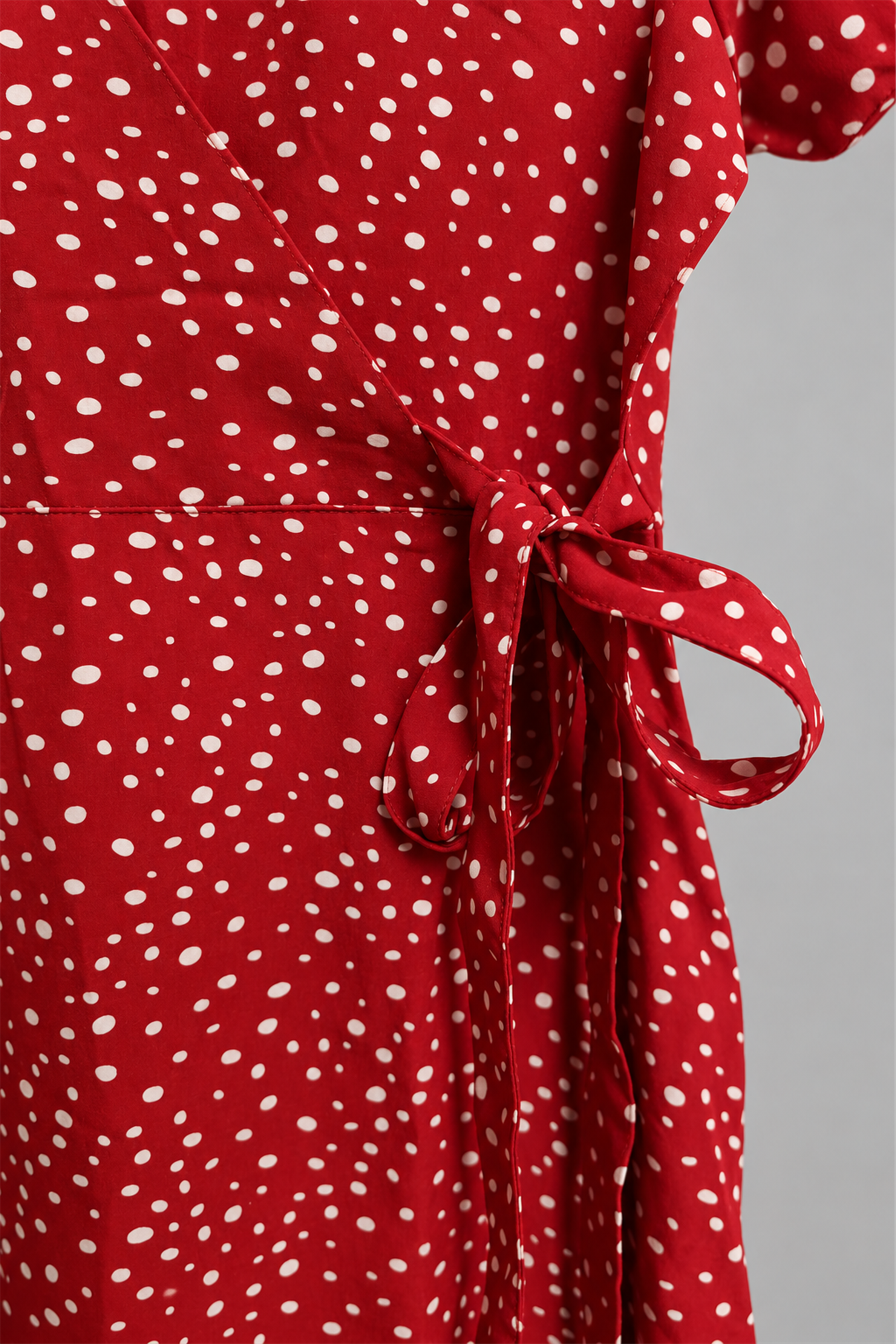 ENVOGUE Women's Formal Dots Printed Dress - Red