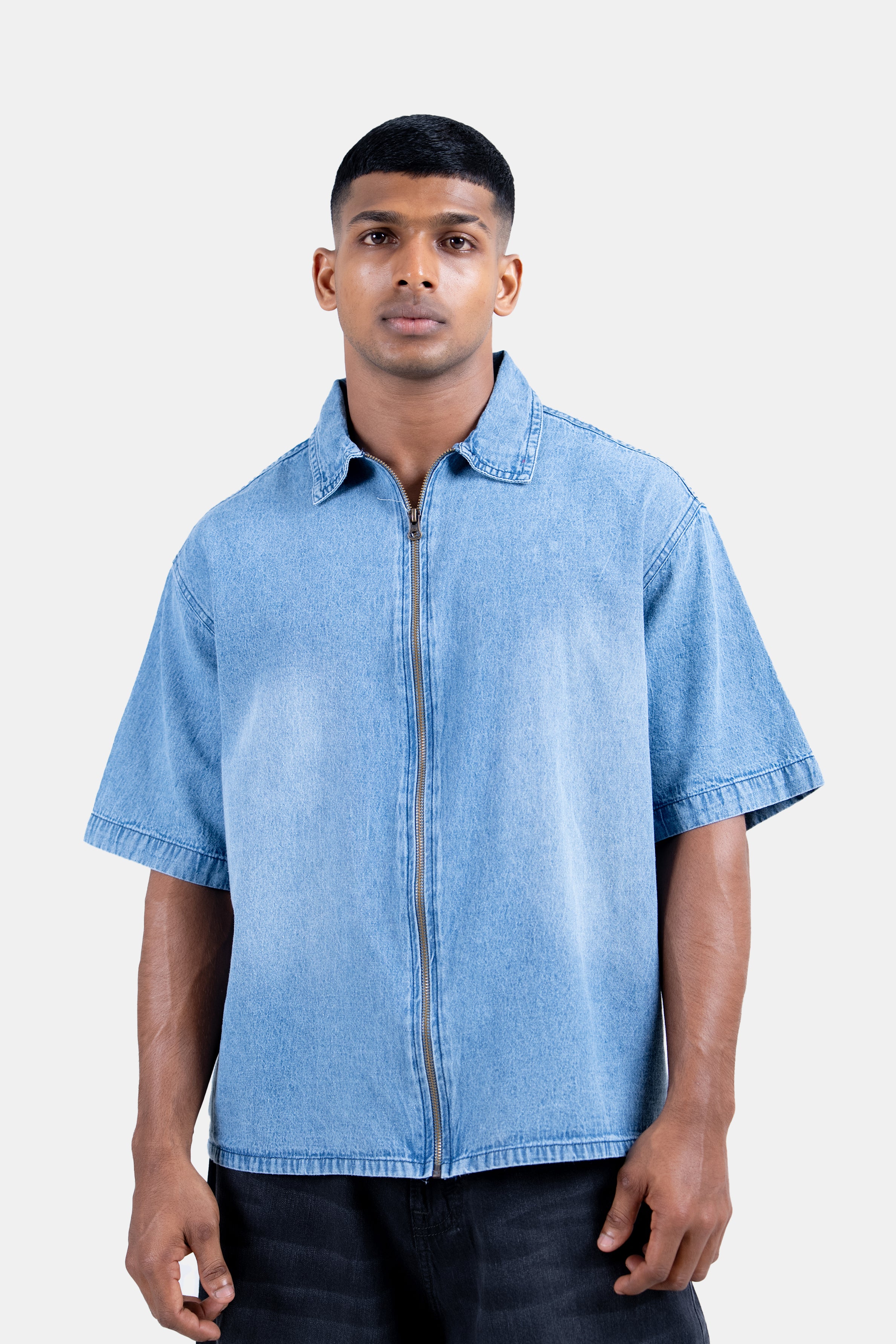 Hustle Men's Denim Shirt - Blue
