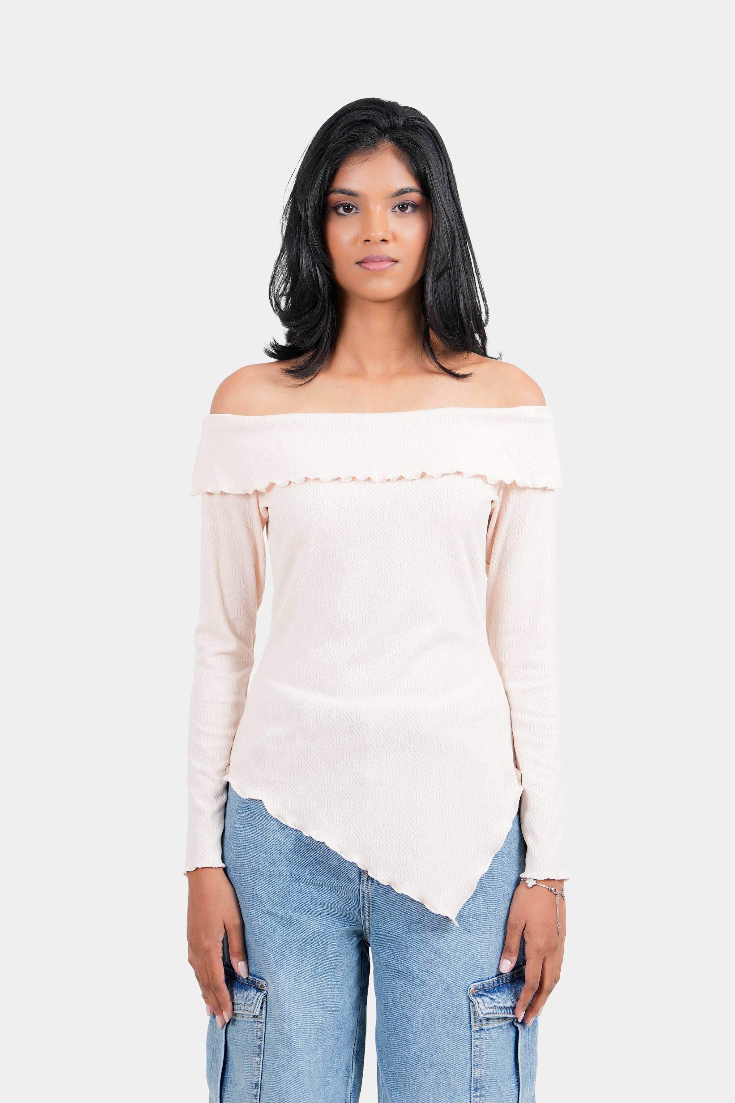 Modano Women's Long Sleeve Off-shoulder T-Shirt - Casual Wear