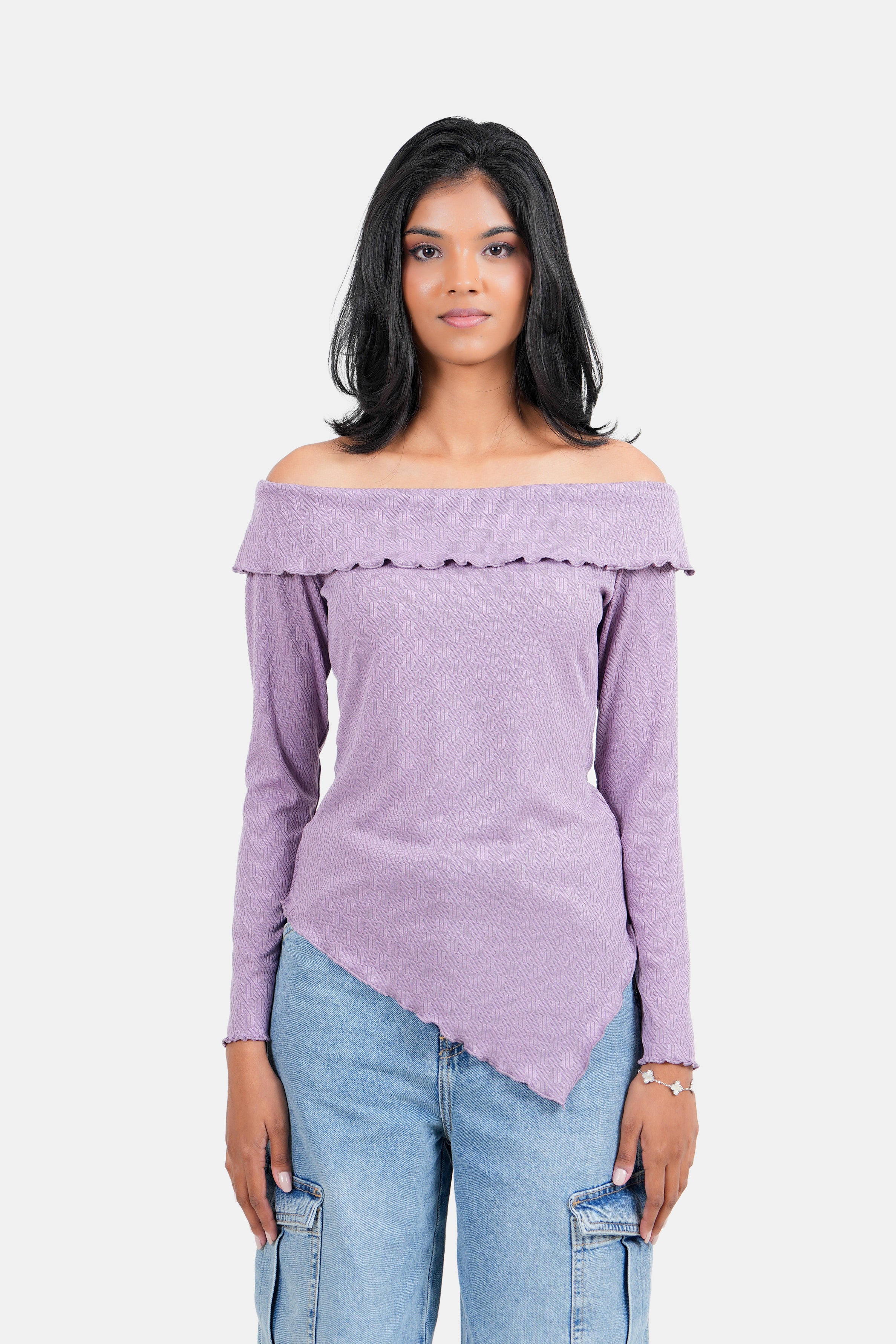 Modano Women's Long Sleeve Off-shoulder T-Shirt - Casual Wear