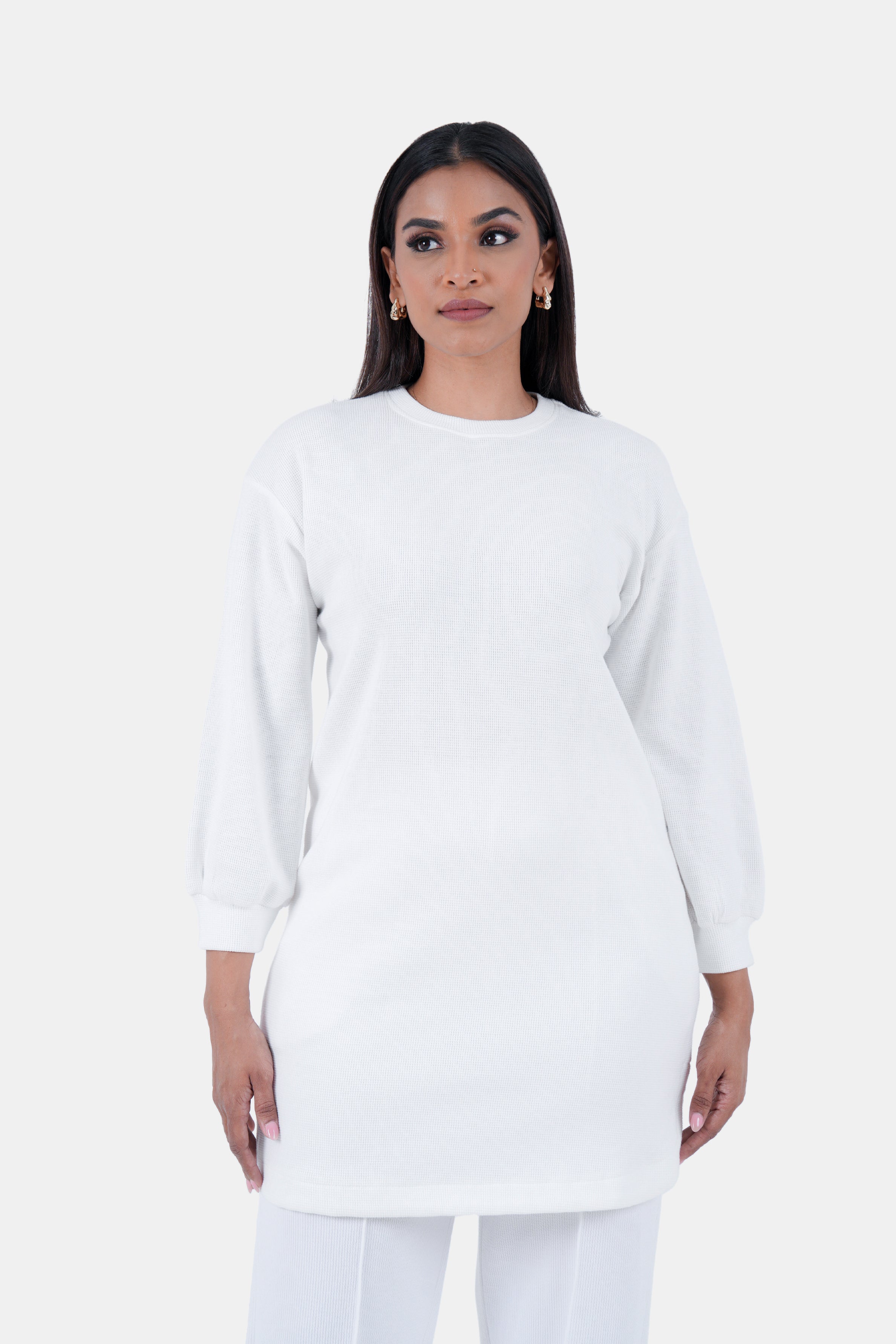 Hada SCENE Women's Luxe Street Plain Long Sleeve Top