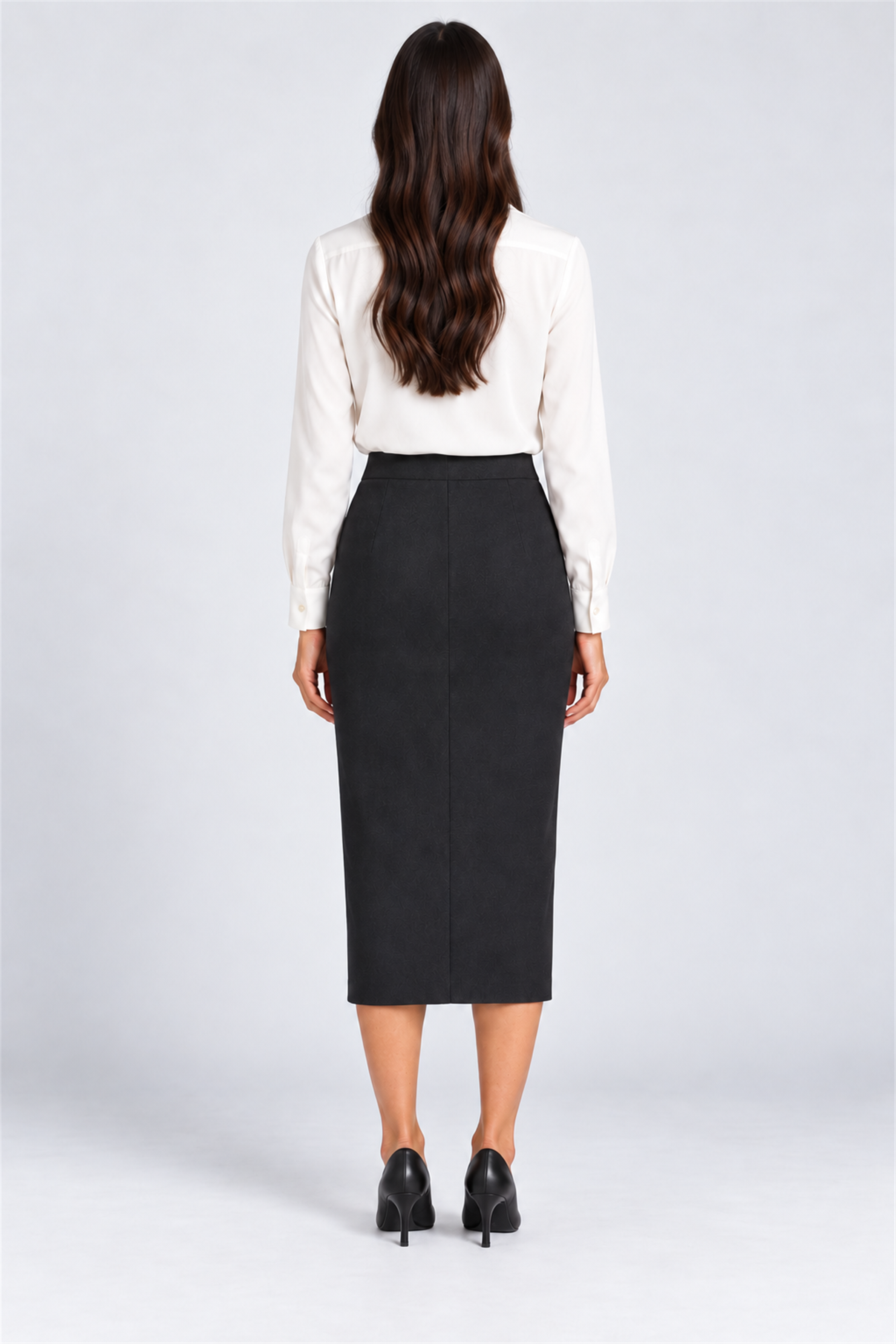 ENVOGUE Women's Formal Plain Skirt - Black