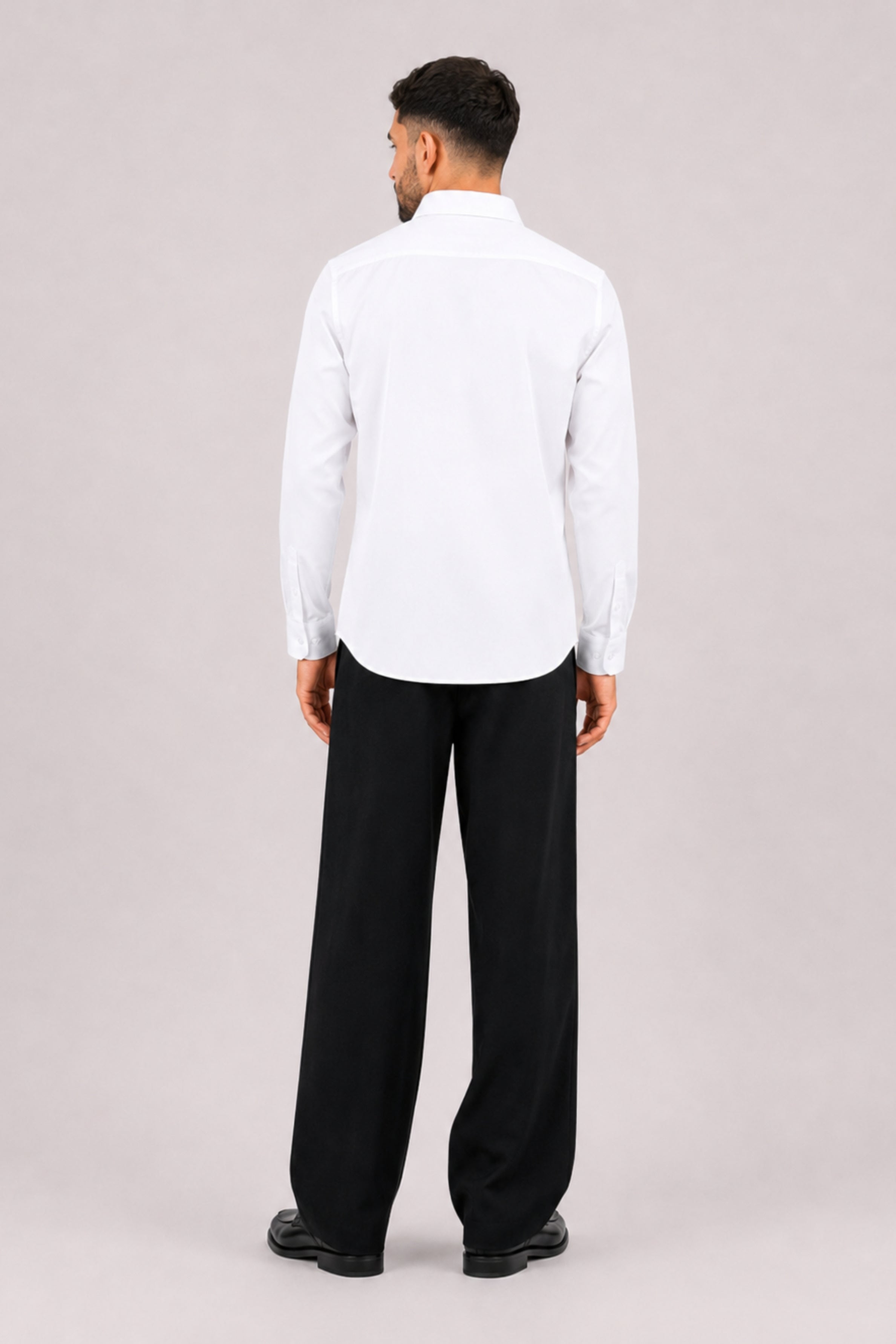 GENZ Formal Slim Fit Long Sleeve Shirt - White