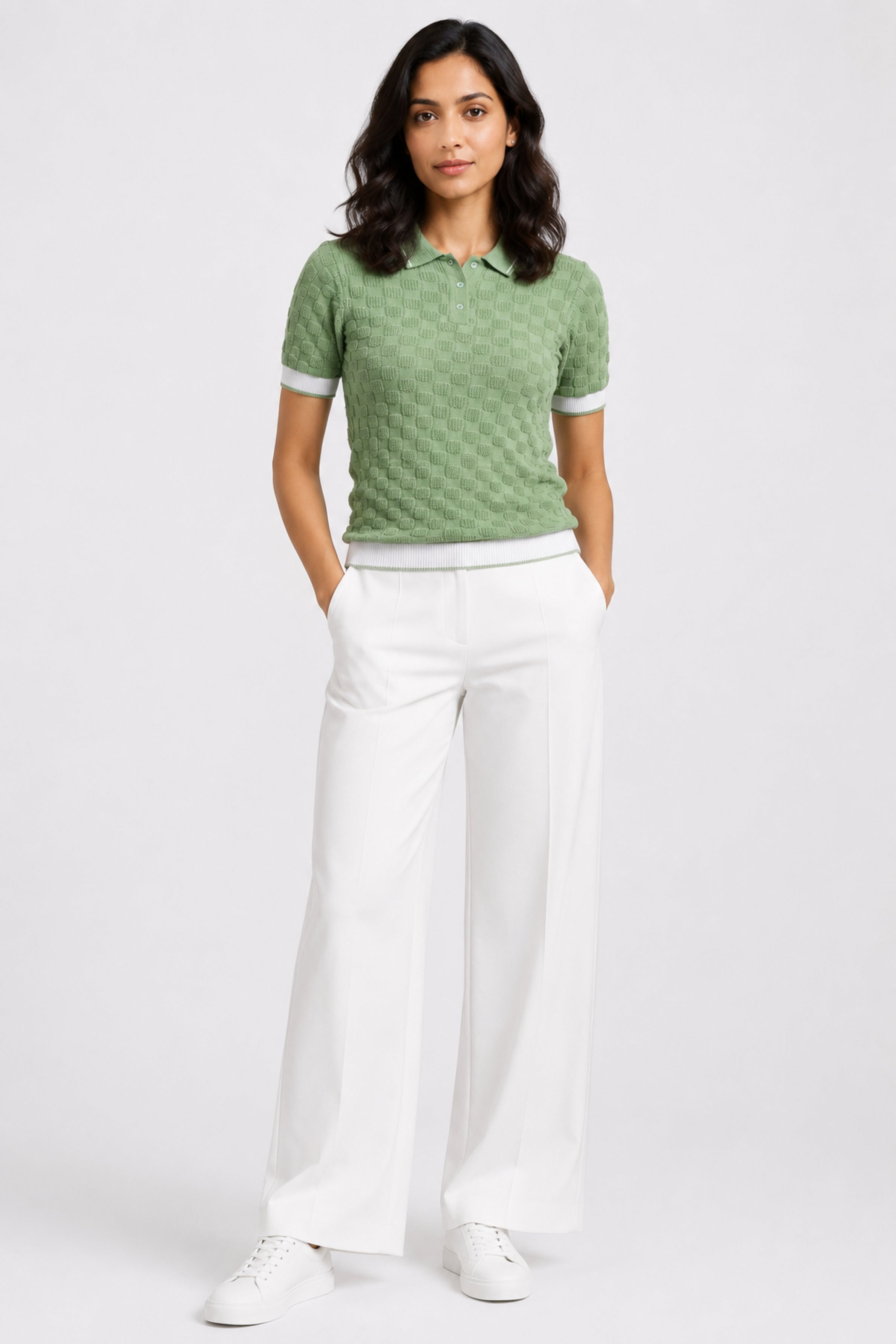 MODANO Women's Short Sleeve Polo Tees - Olive