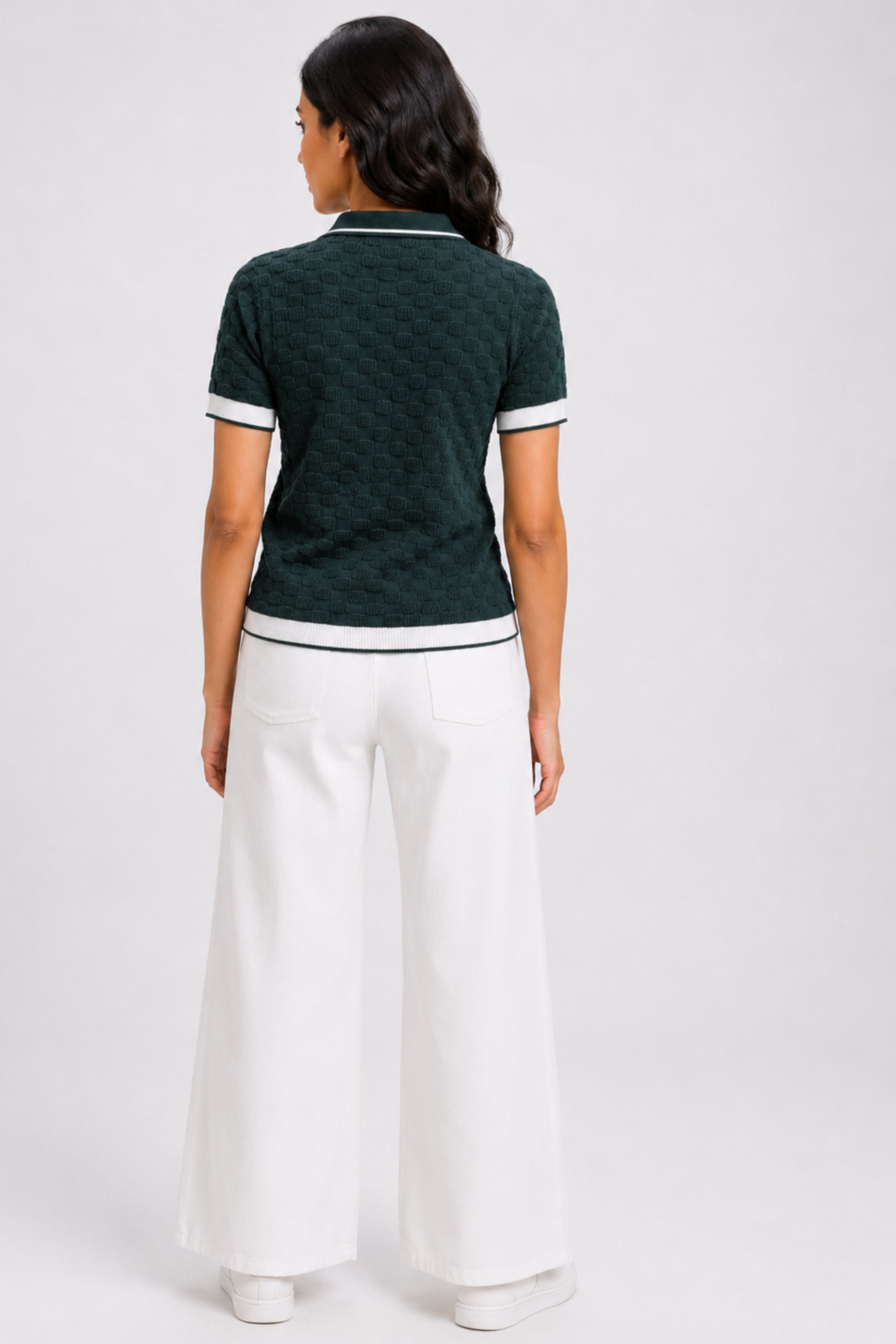 MODANO Women's Short Sleeve Polo Tees - Dark Green