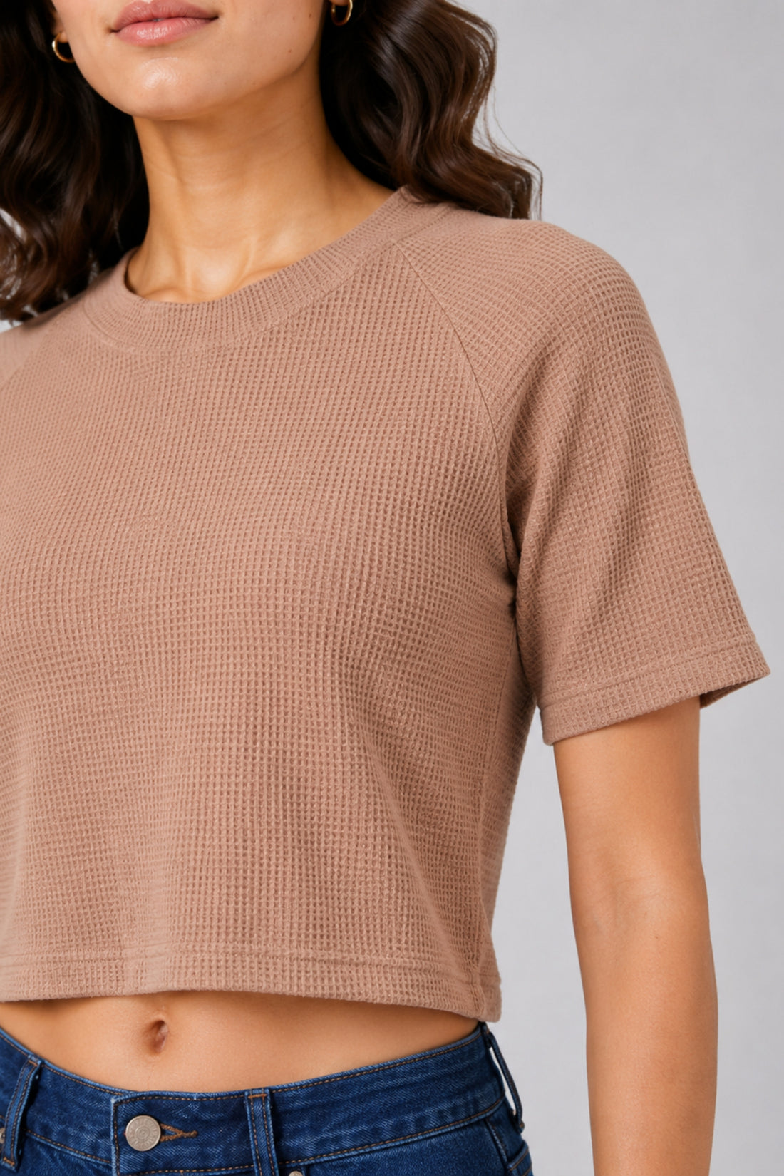 MODANO Casual Crop Top - Beige