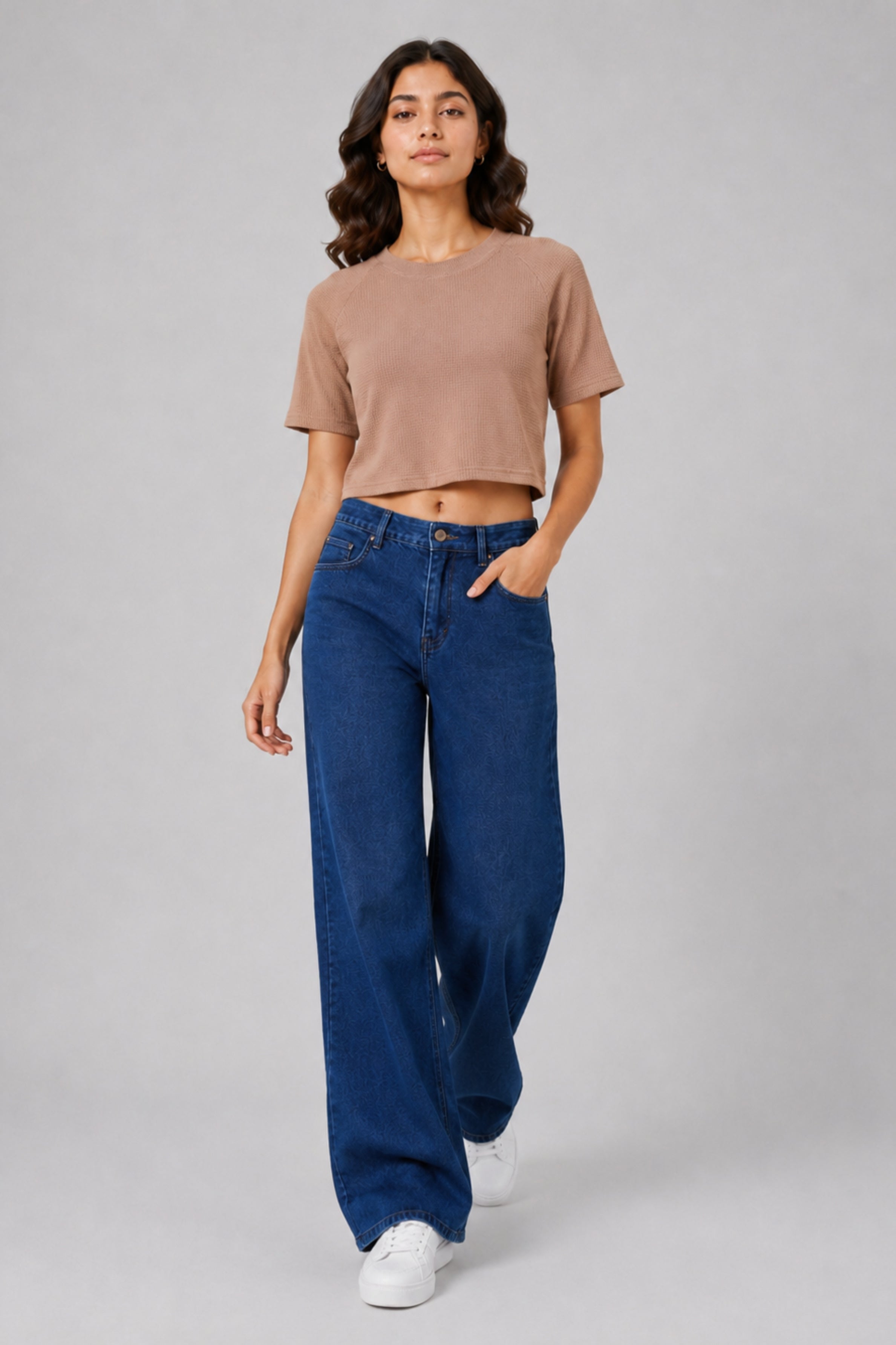 MODANO Casual Crop Top - Beige