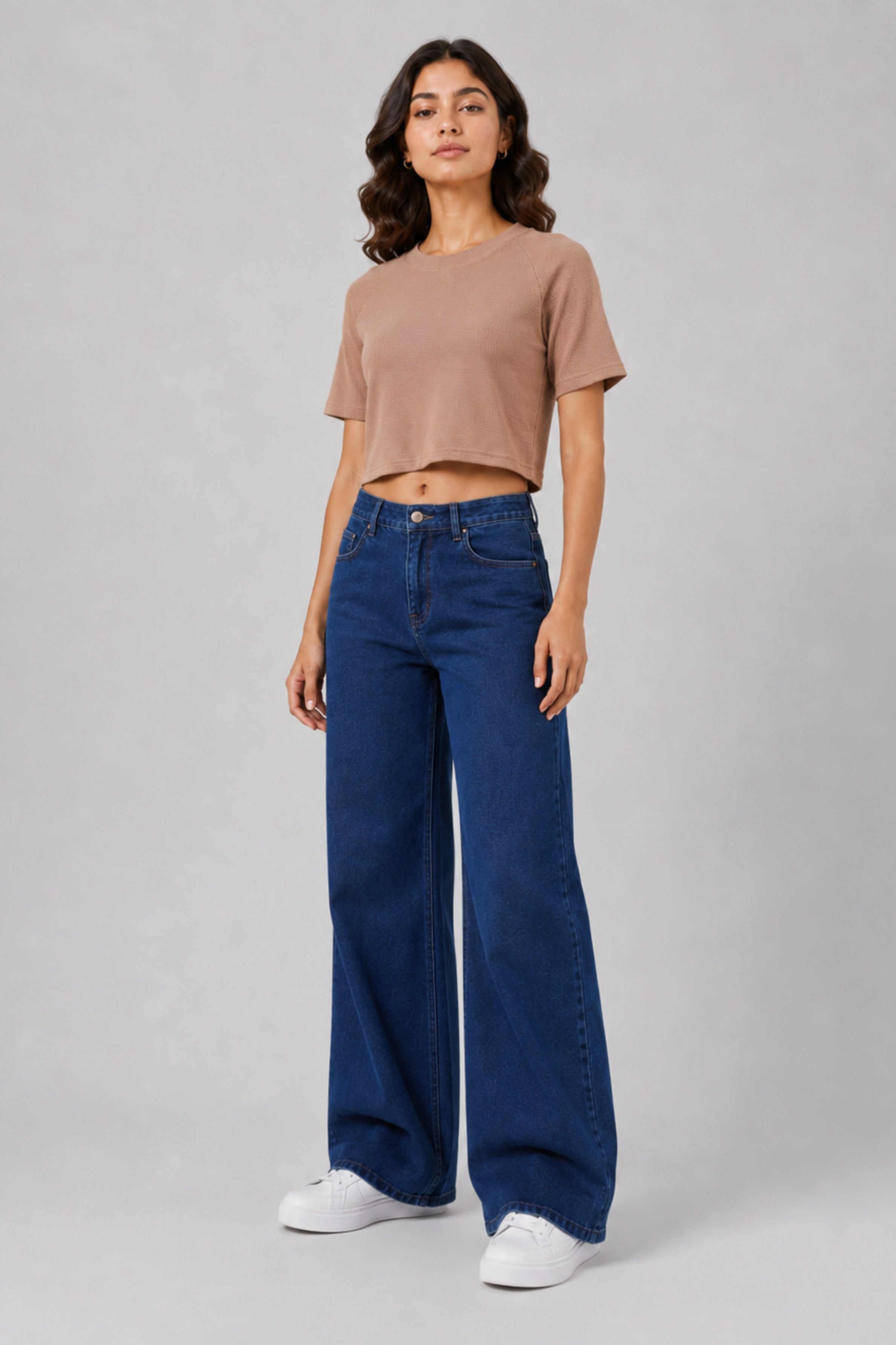 MODANO Casual Crop Top - Beige