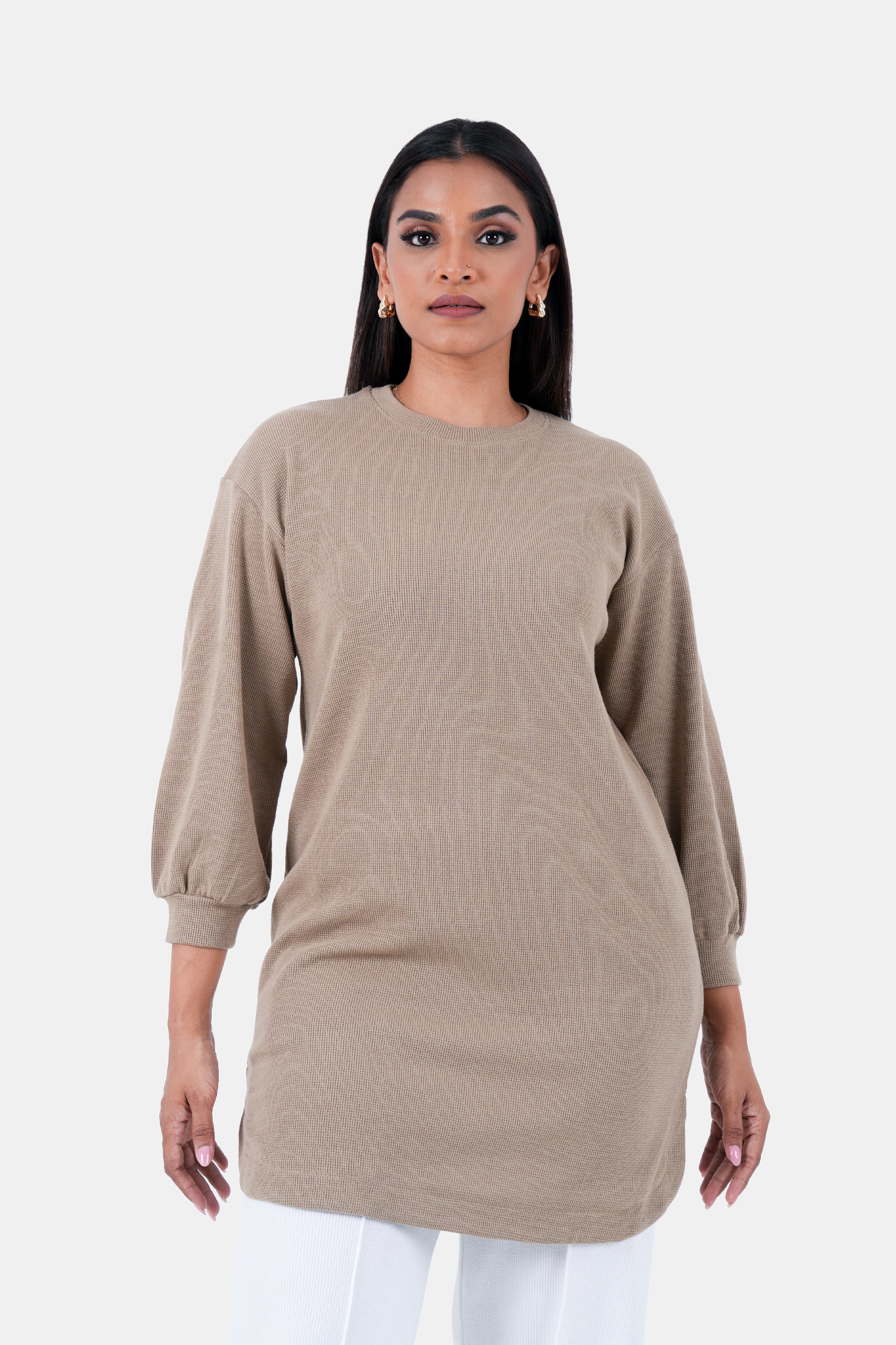 Hada SCENE Women's Luxe Street Plain Long Sleeve Top