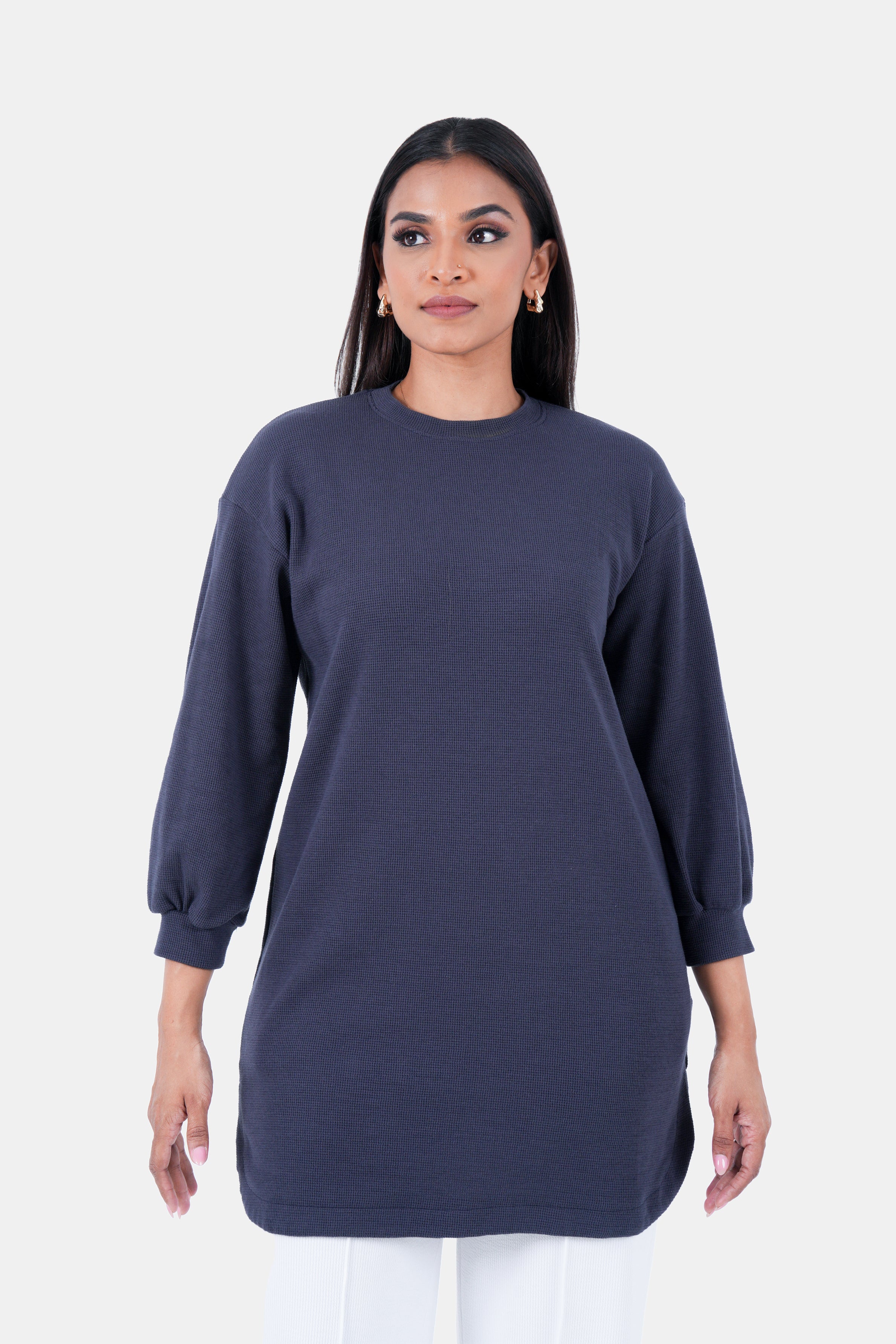 Hada SCENE Women's Luxe Street Plain Long Sleeve Top