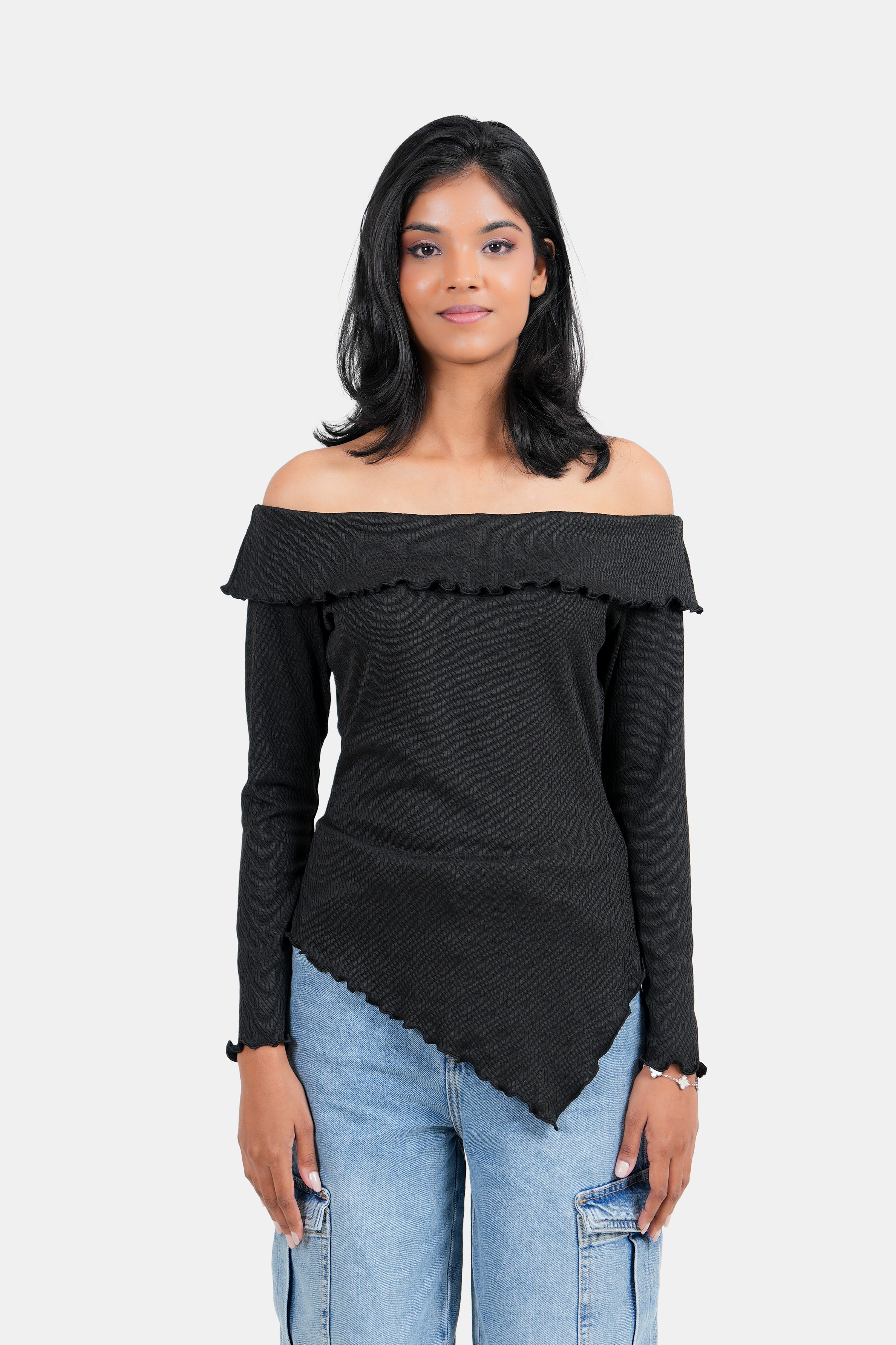 Modano Women's Long Sleeve Off-shoulder T-Shirt - Casual Wear