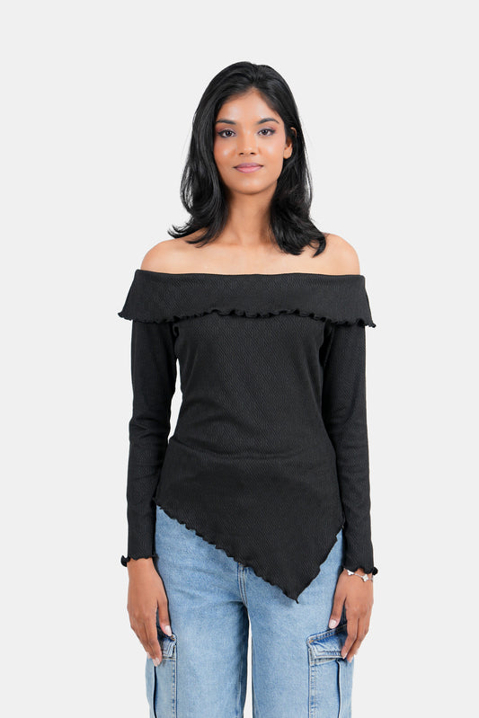 Modano Women's Long Sleeve Off-shoulder T-Shirt - Casual Wear
