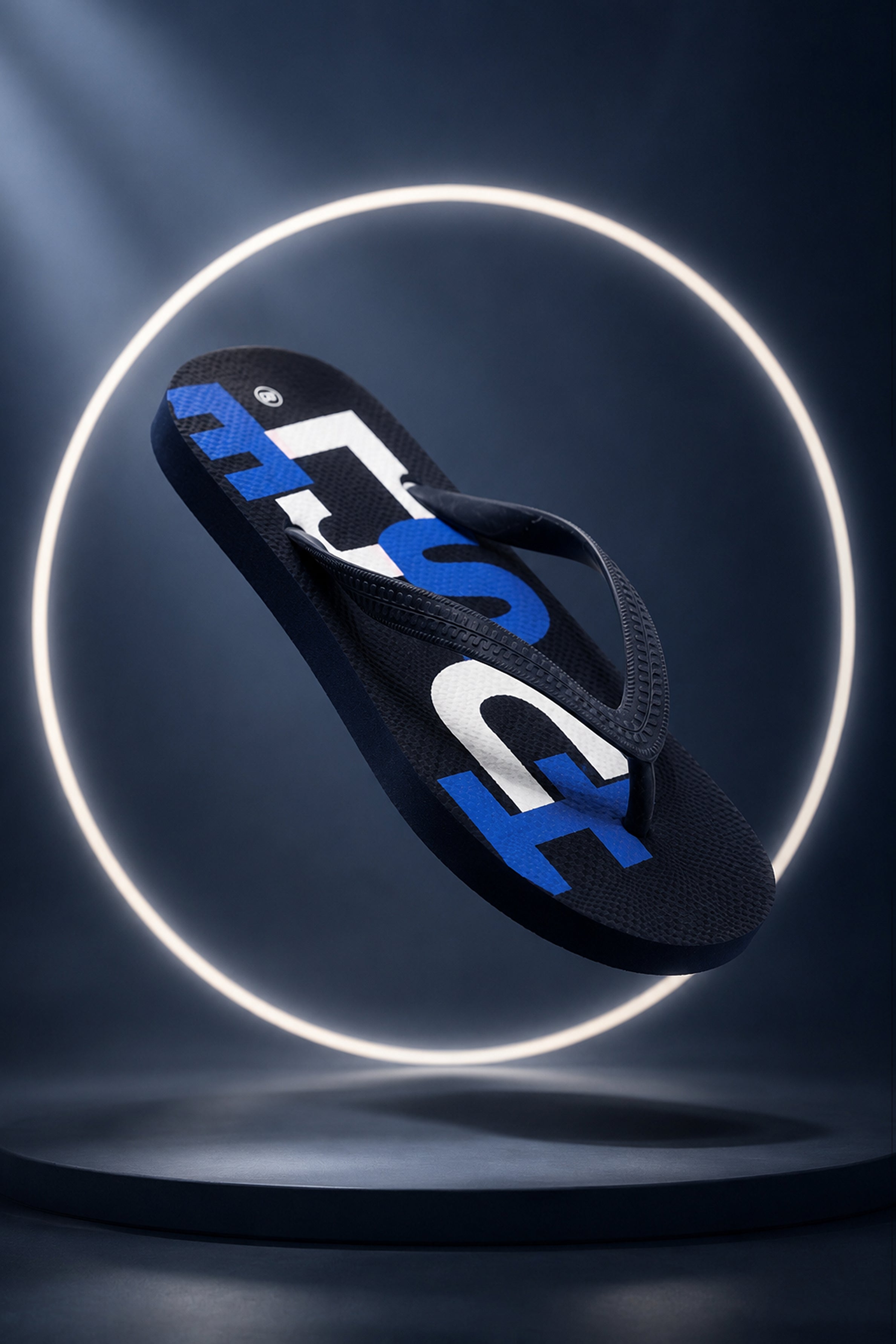 HUSTLE Men's Navy Flip Flops