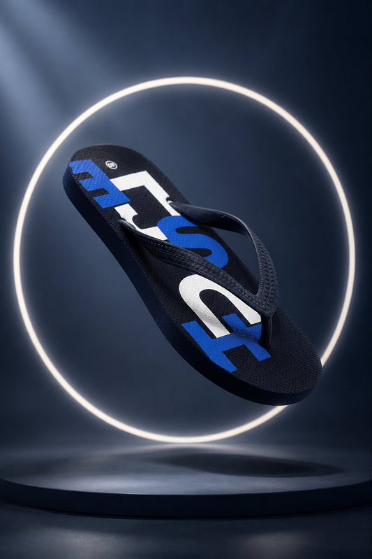 HUSTLE Men's Navy Flip Flops