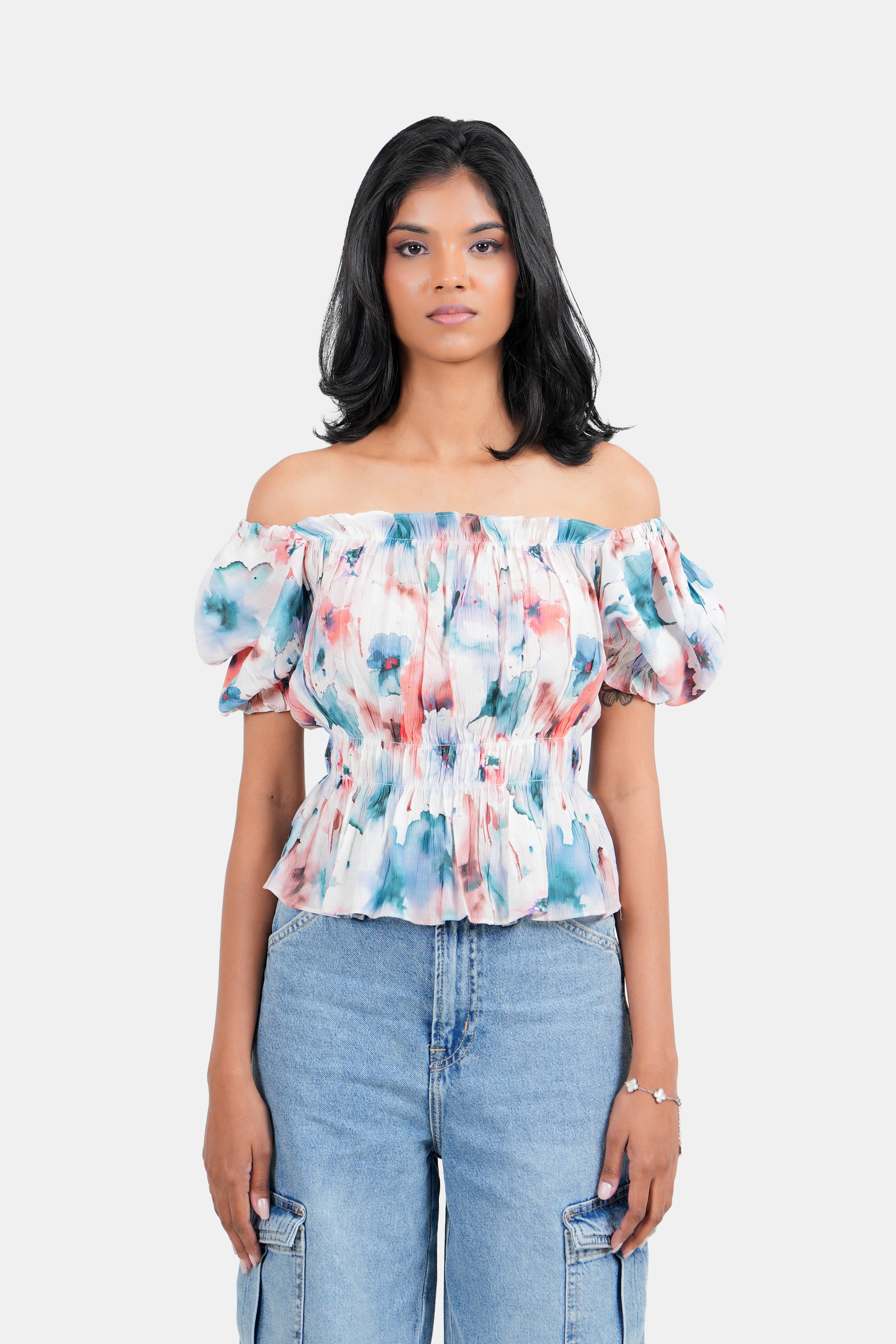 Modano  Women's Crop Shirt- Casual Wear