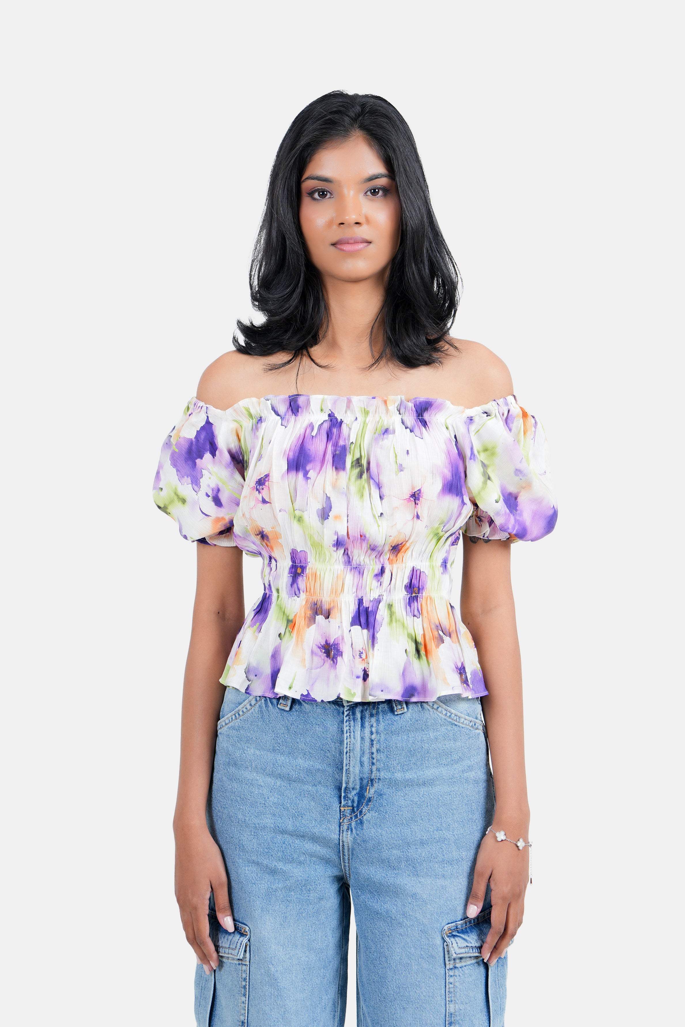 Modano  Women's Crop Shirt- Casual Wear