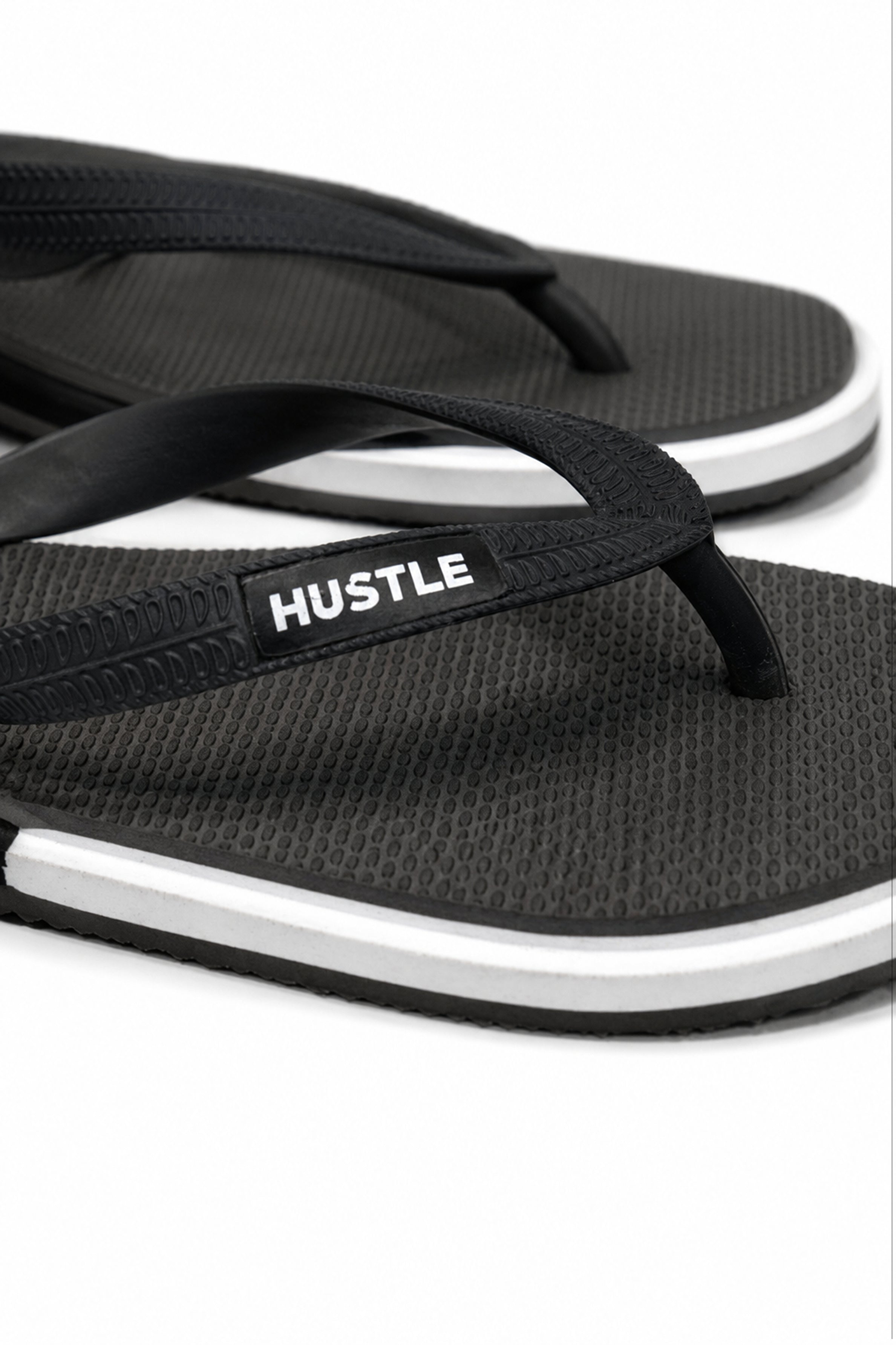HUSTLE Men's  Flip Flops - Black