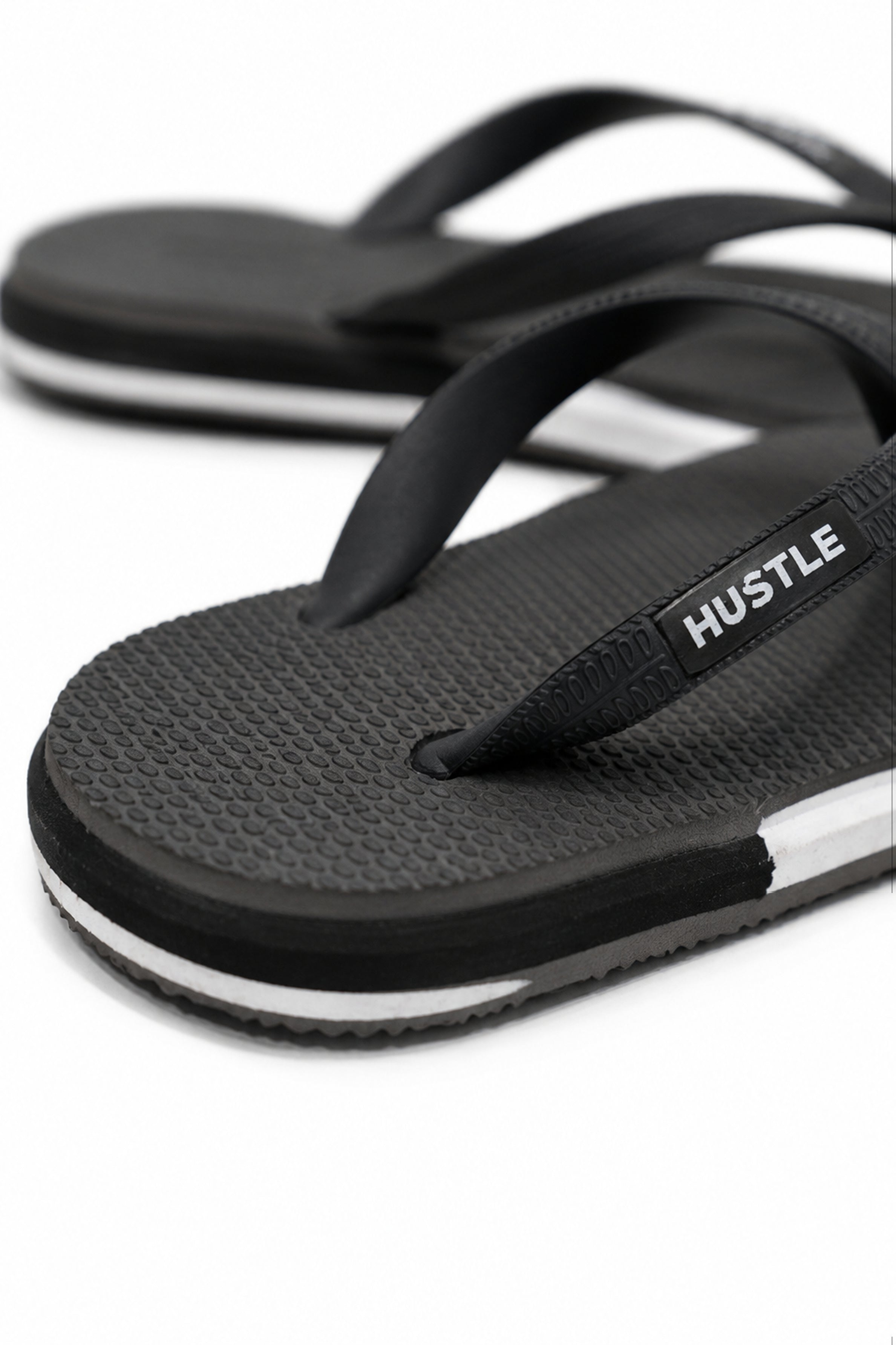 HUSTLE Men's  Flip Flops - Black