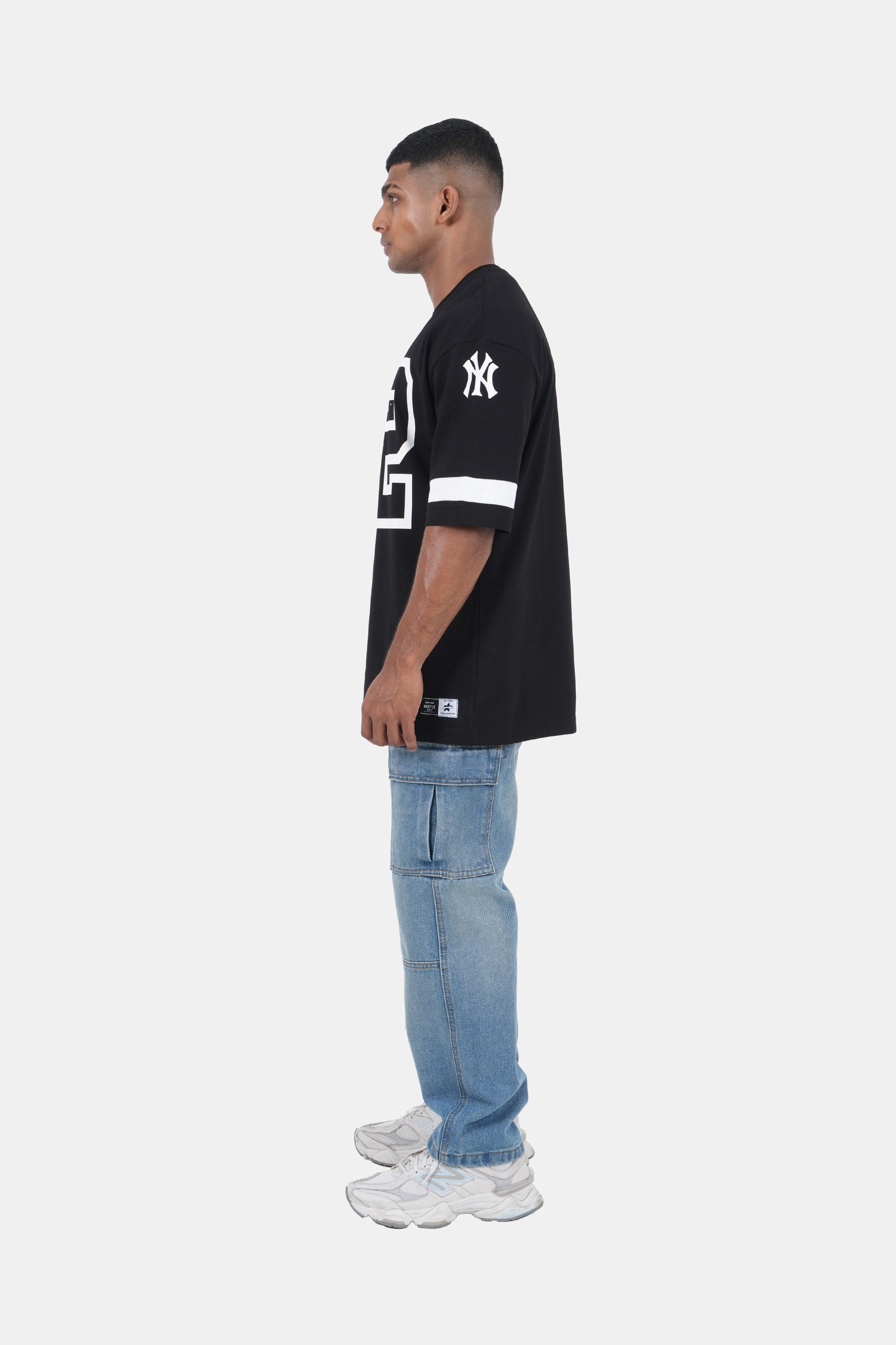 Hustle Men's Jersey Vibes Dual Pocket Cargo Denim Pant