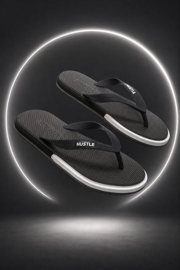 HUSTLE Men's  Flip Flops - Black