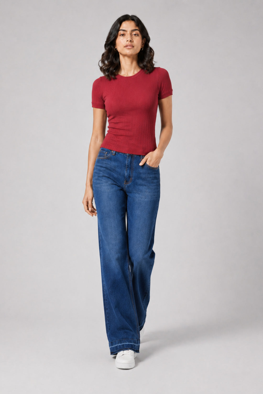 MODANO Casual Short Sleeve Tees - Red