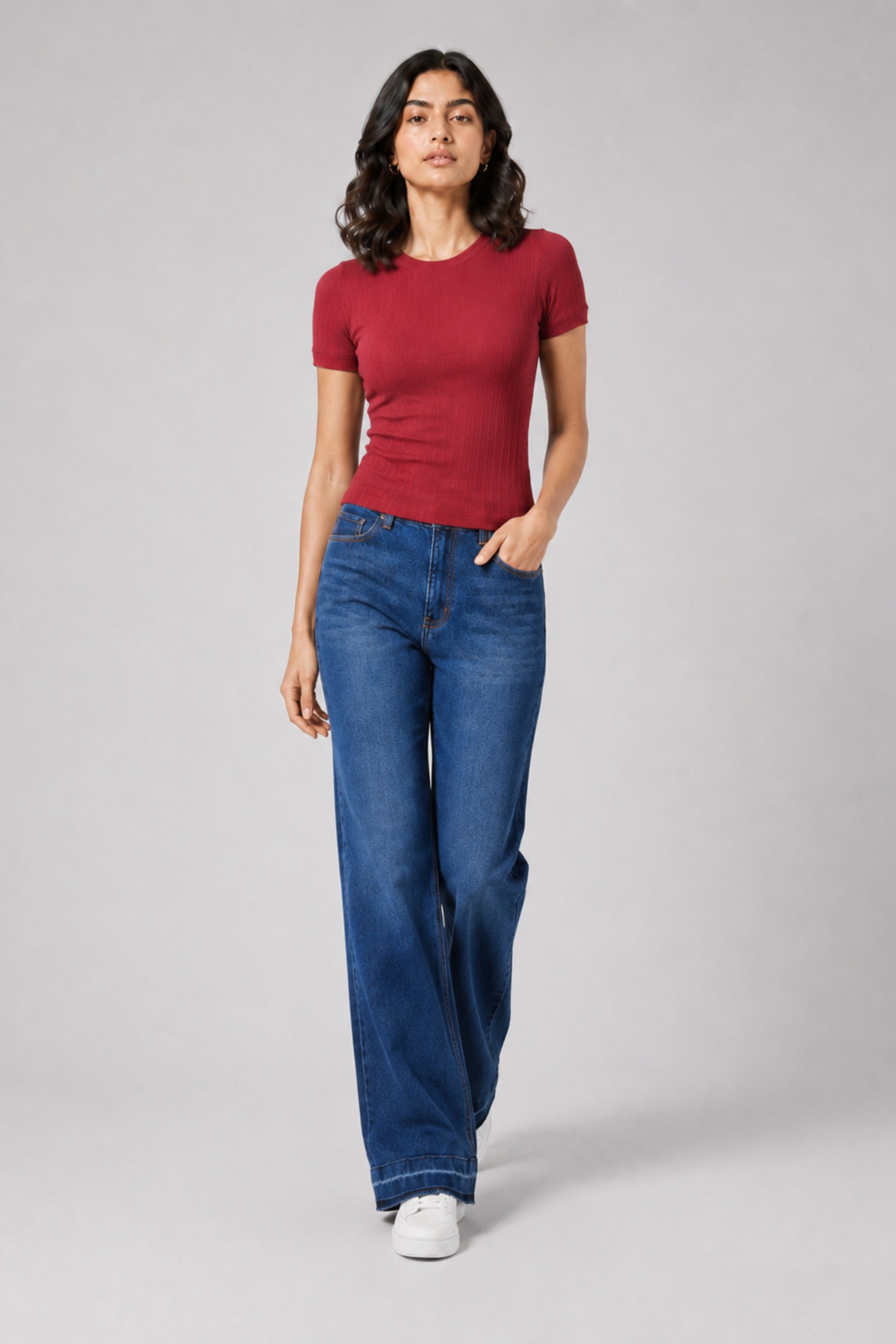 MODANO Casual Short Sleeve Tees - Red