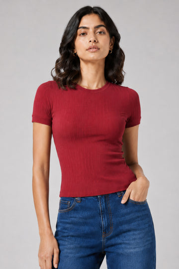 MODANO Casual Short Sleeve Tees - Red