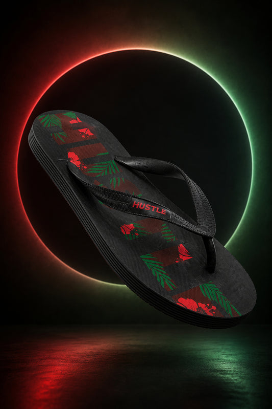HUSTLE Men's Black Flip Flops