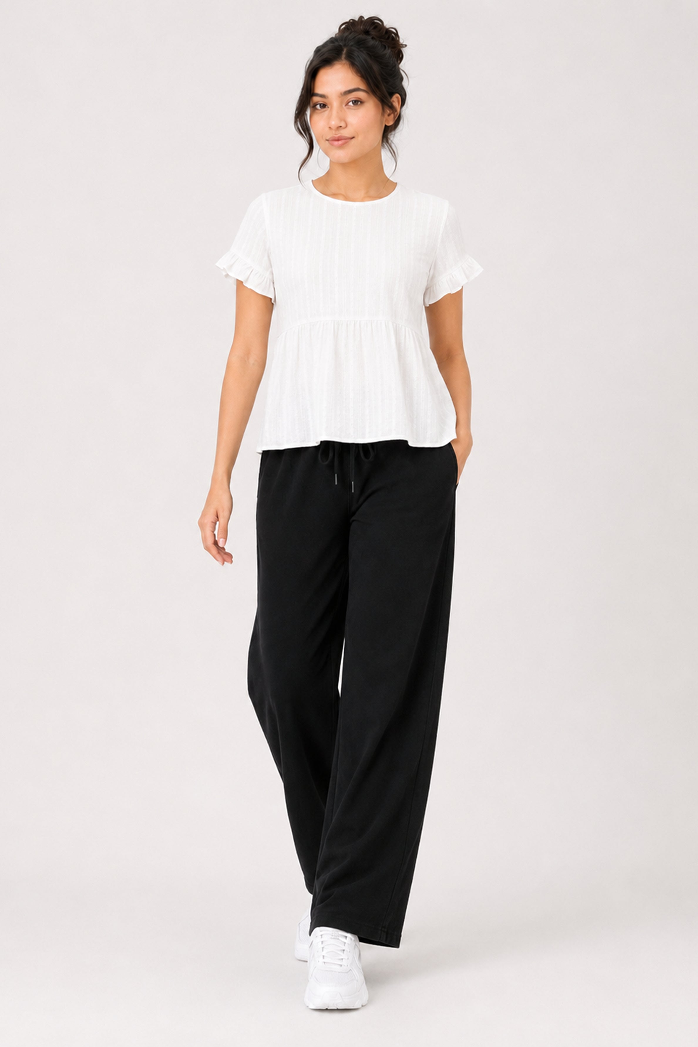 MODANO Casual Plain Blouse - White