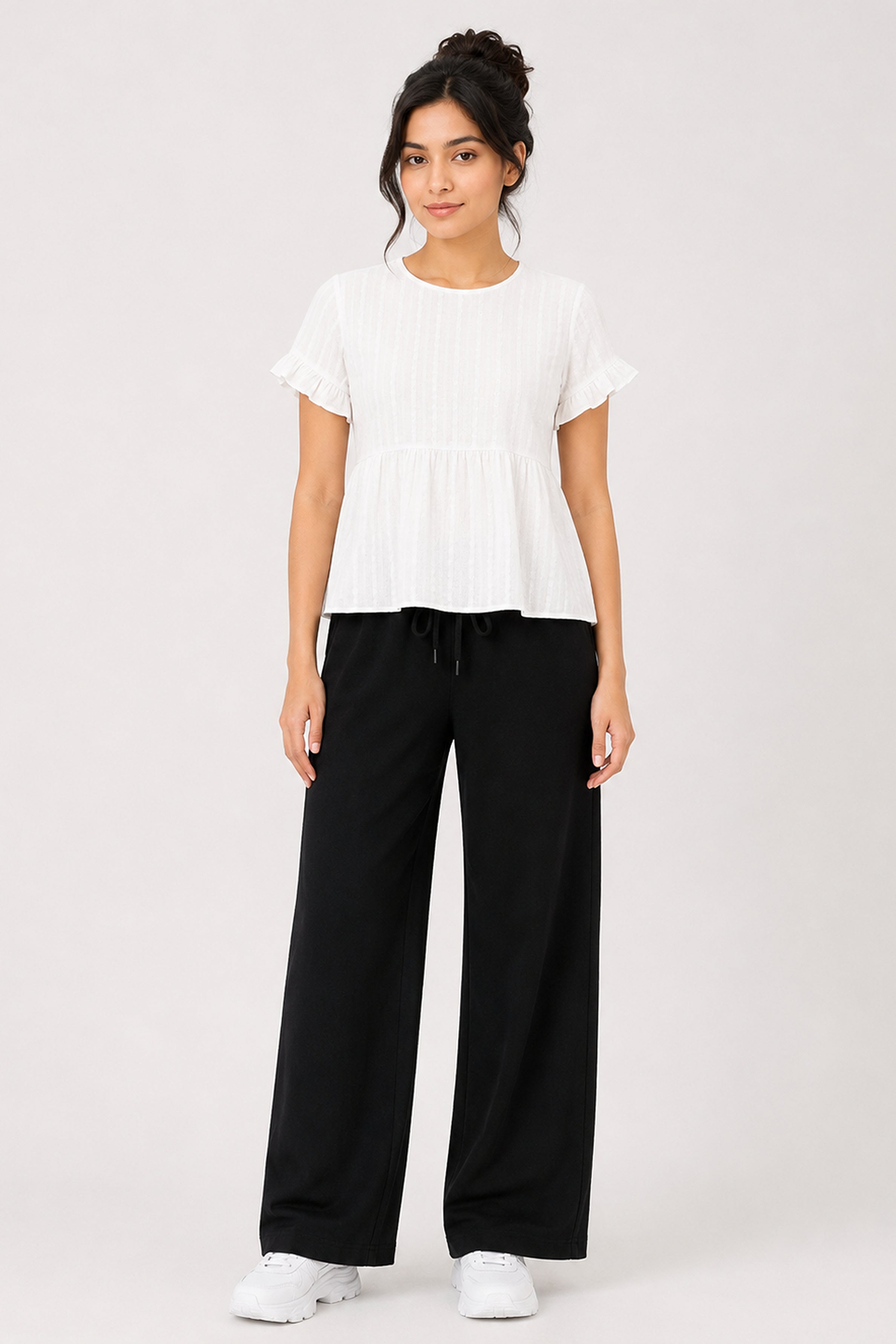 MODANO Casual Plain Blouse - White