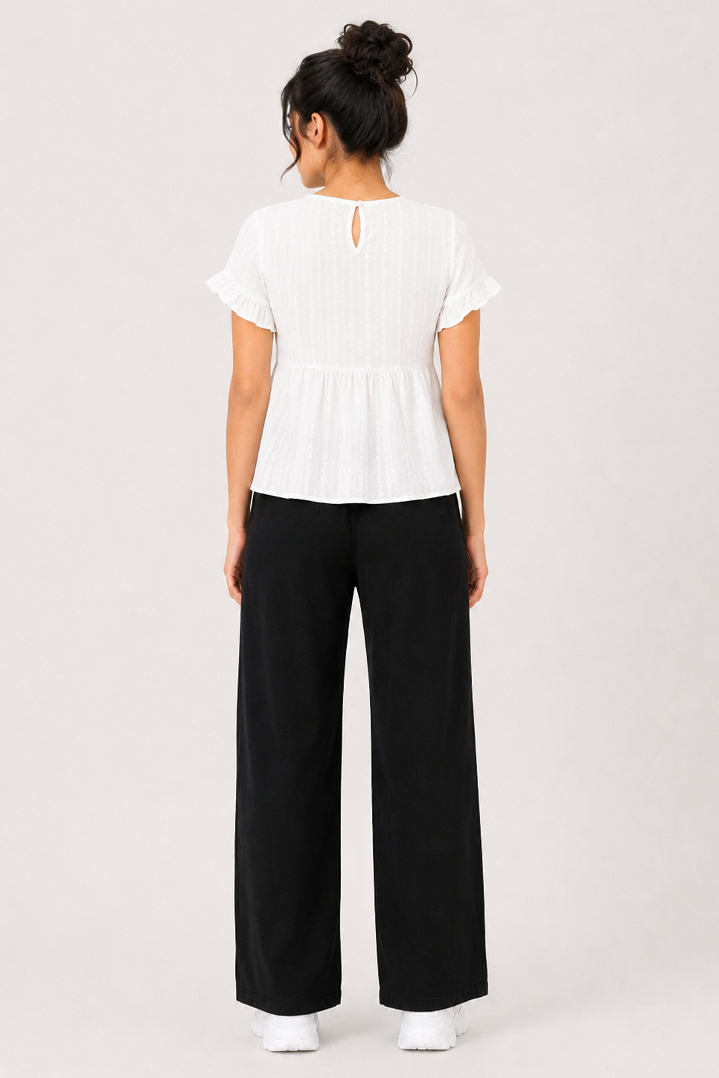 MODANO Casual Plain Blouse - White