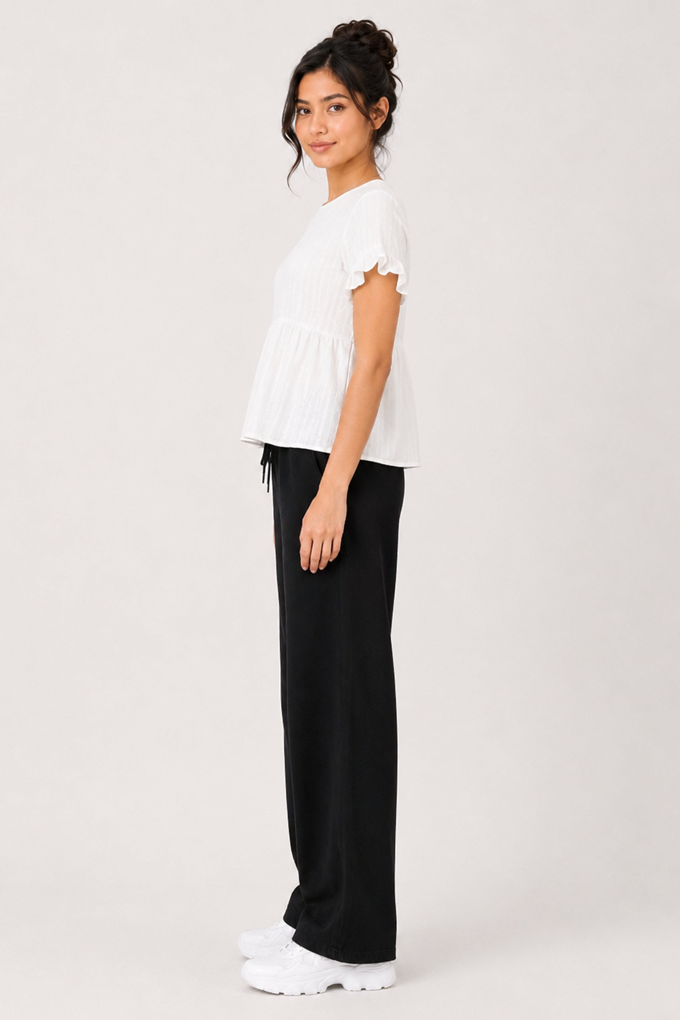 MODANO Casual Plain Blouse - White