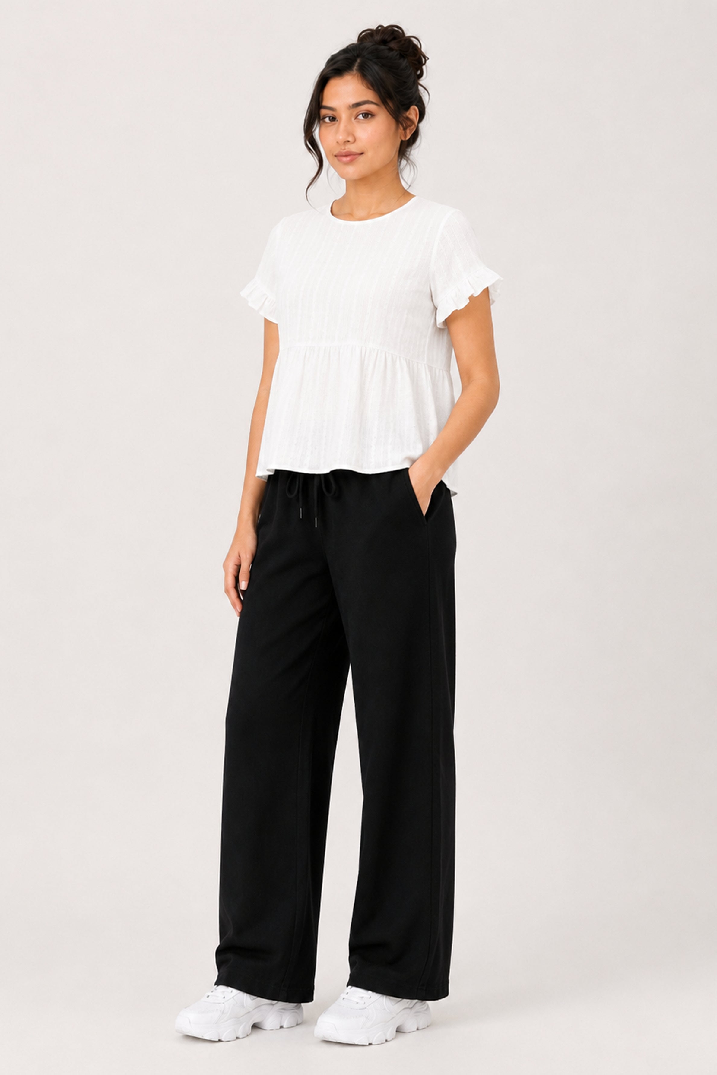 MODANO Casual Plain Blouse - White